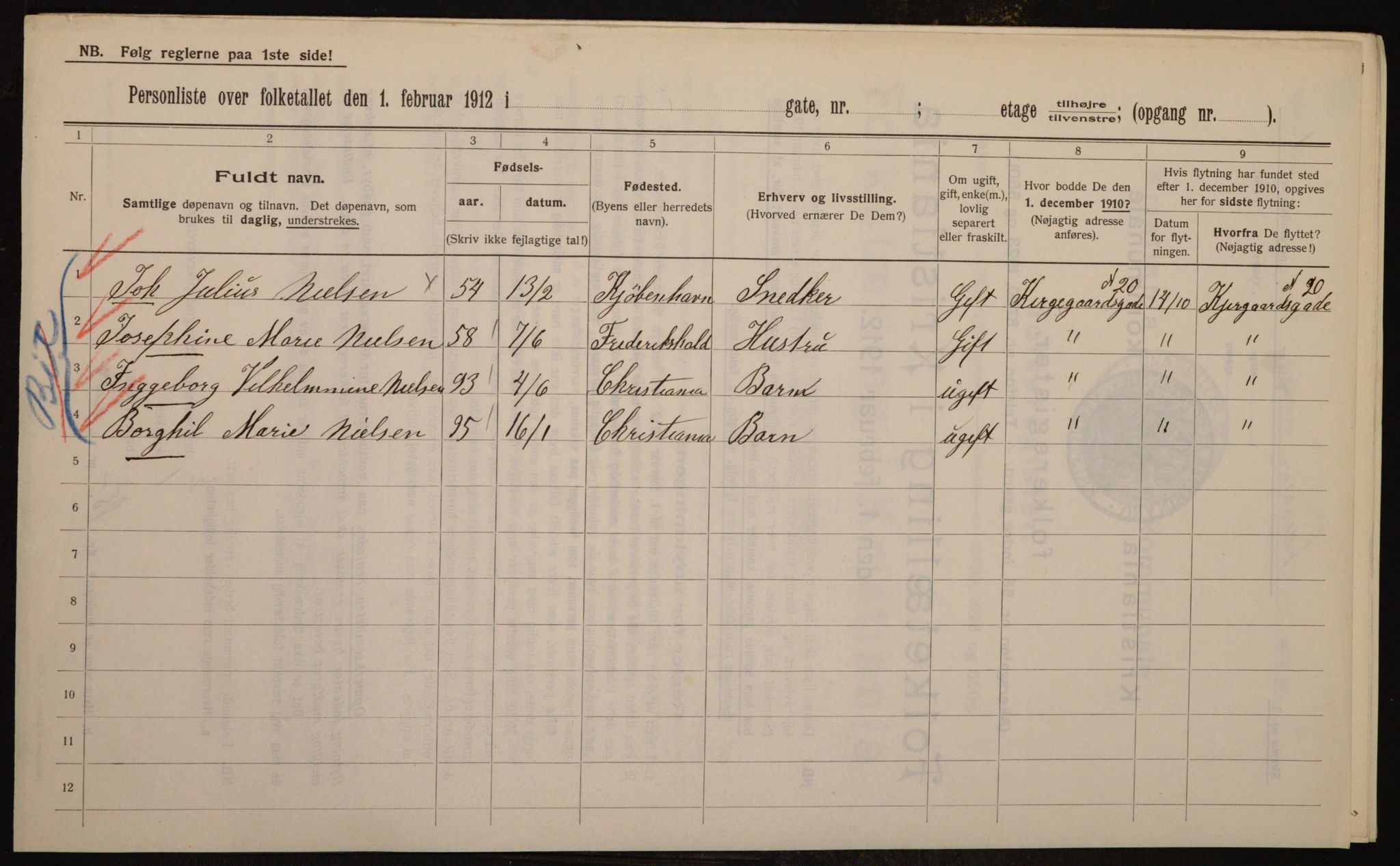 OBA, Municipal Census 1912 for Kristiania, 1912, p. 57845