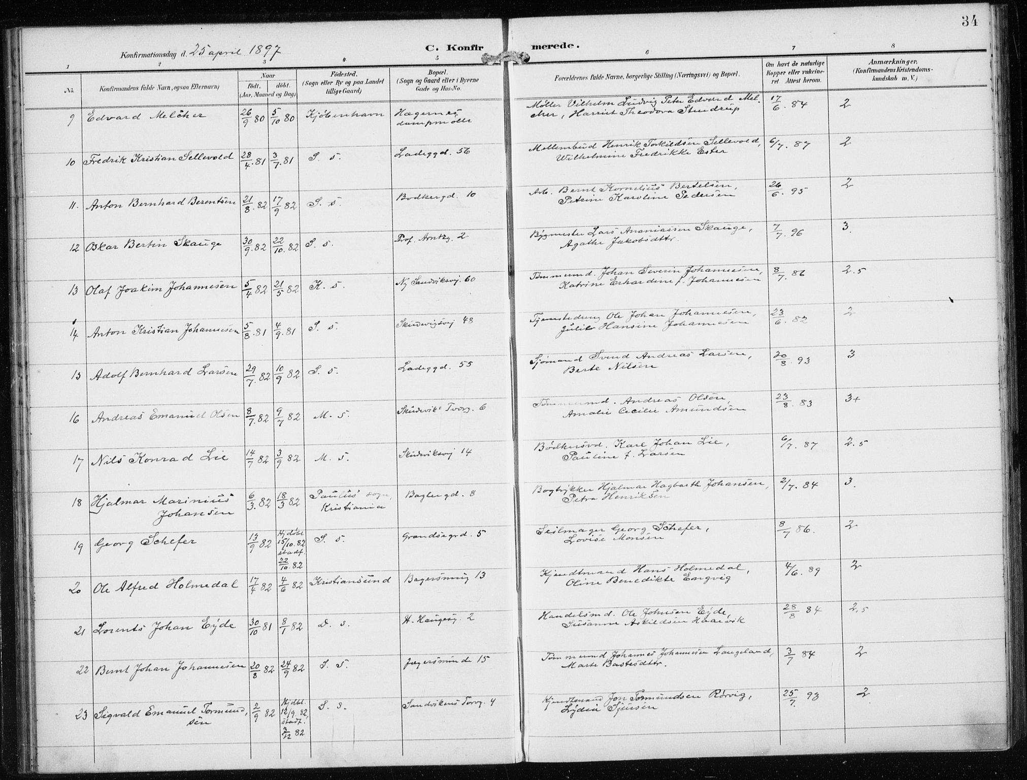 Sandviken Sokneprestembete, AV/SAB-A-77601/H/Ha/L0010: Parish register (official) no. C 1, 1895-1905, p. 34
