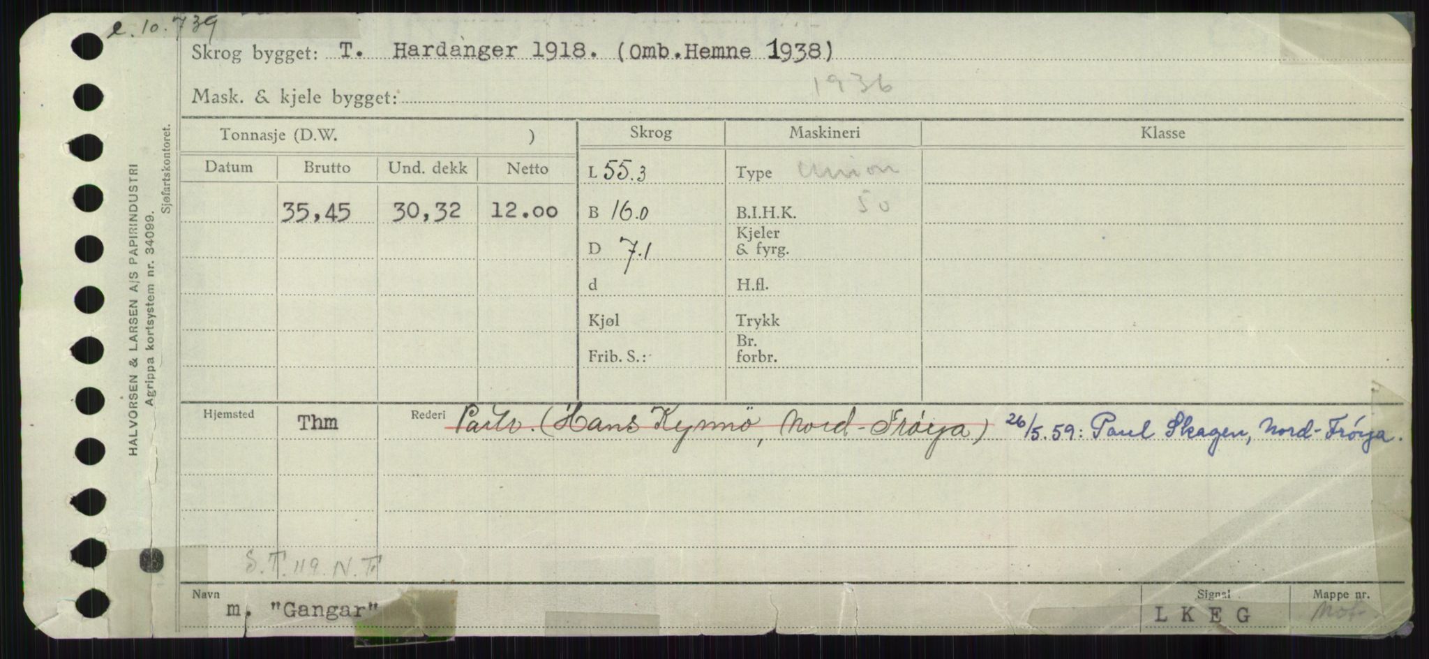 Sjøfartsdirektoratet med forløpere, Skipsmålingen, RA/S-1627/H/Ha/L0002/0002: Fartøy, Eik-Hill / Fartøy, G-Hill, p. 27