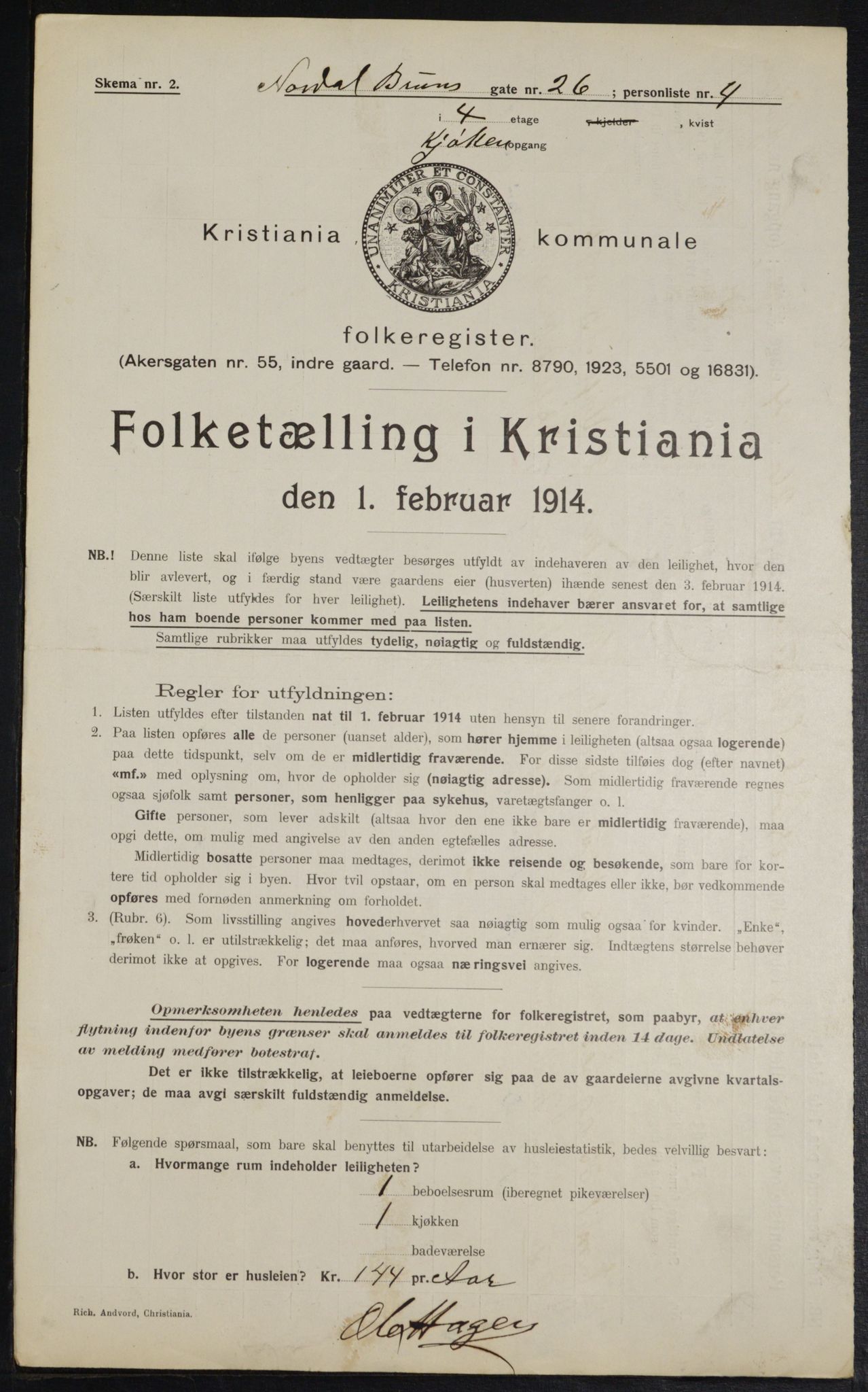 OBA, Municipal Census 1914 for Kristiania, 1914, p. 72420