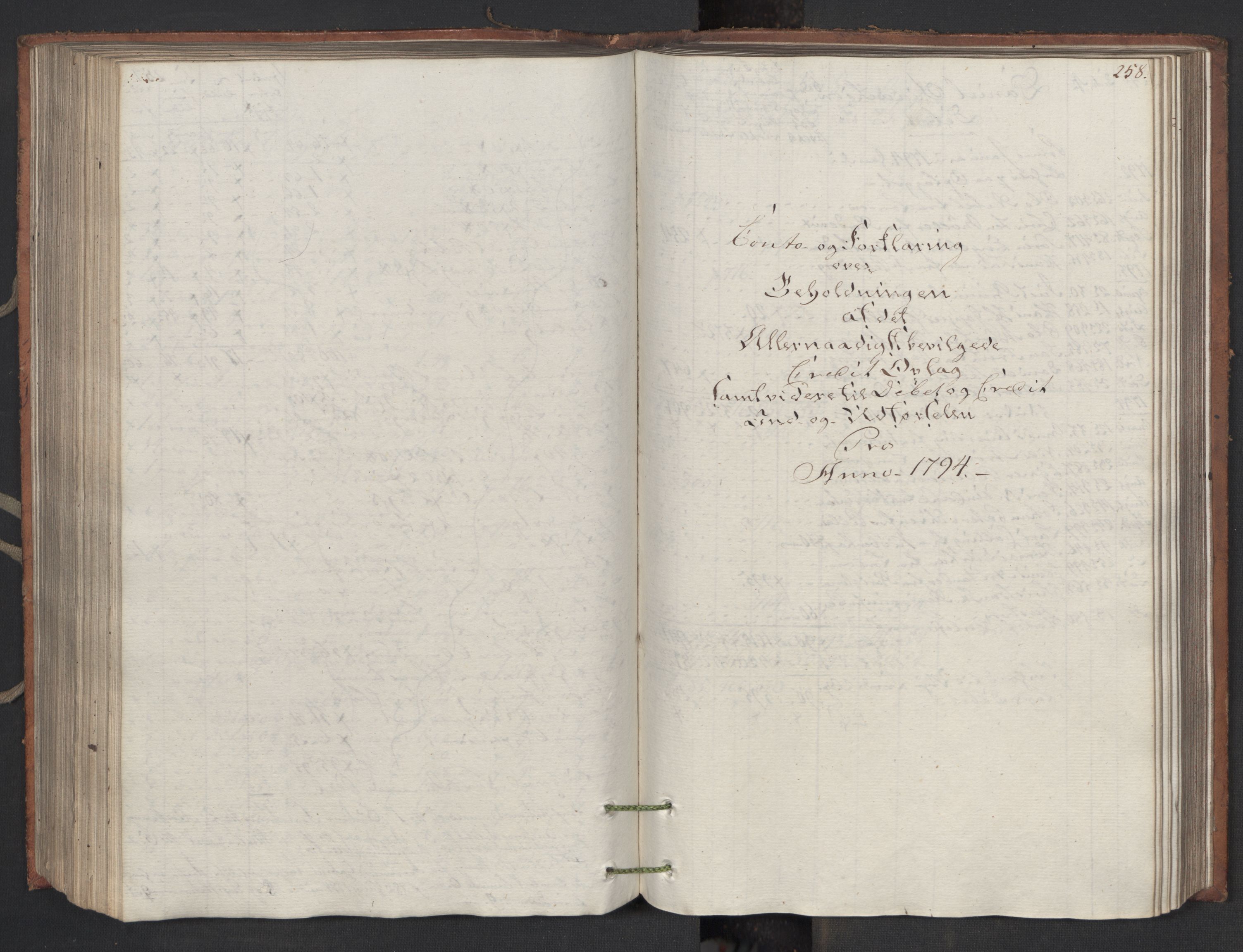 Generaltollkammeret, tollregnskaper, AV/RA-EA-5490/R16/L0119/0001: Tollregnskaper Kristiansand / Inngående tollbok, 1794, p. 257b-258a