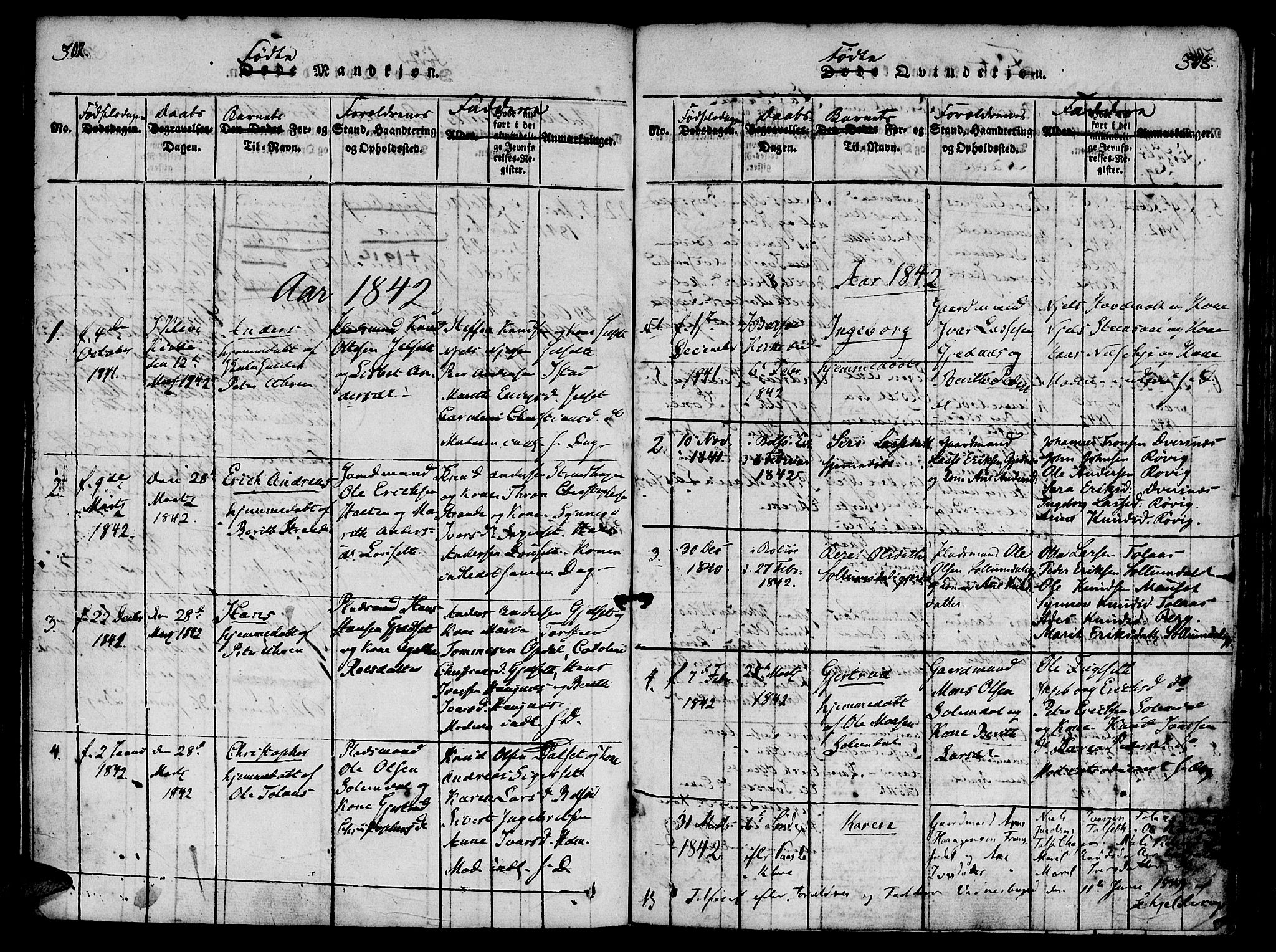 Ministerialprotokoller, klokkerbøker og fødselsregistre - Møre og Romsdal, AV/SAT-A-1454/555/L0652: Parish register (official) no. 555A03, 1817-1843, p. 302-303