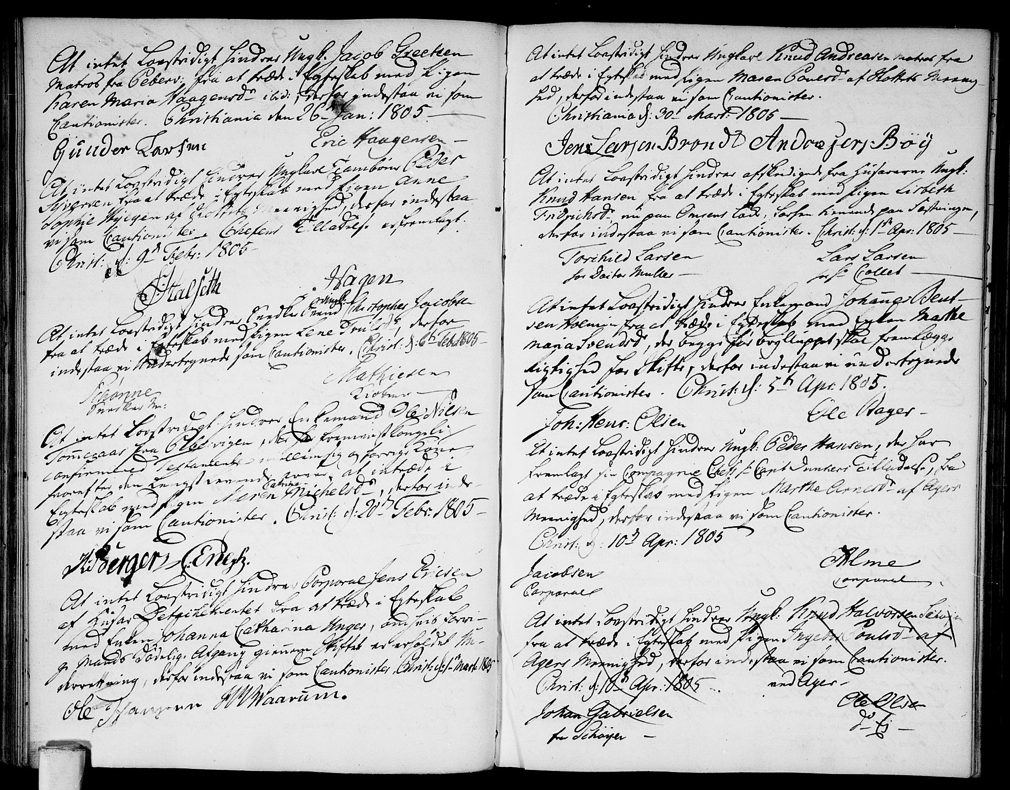 Aker prestekontor kirkebøker, AV/SAO-A-10861/L/L0004: Best man's statements no. 4, 1778-1831