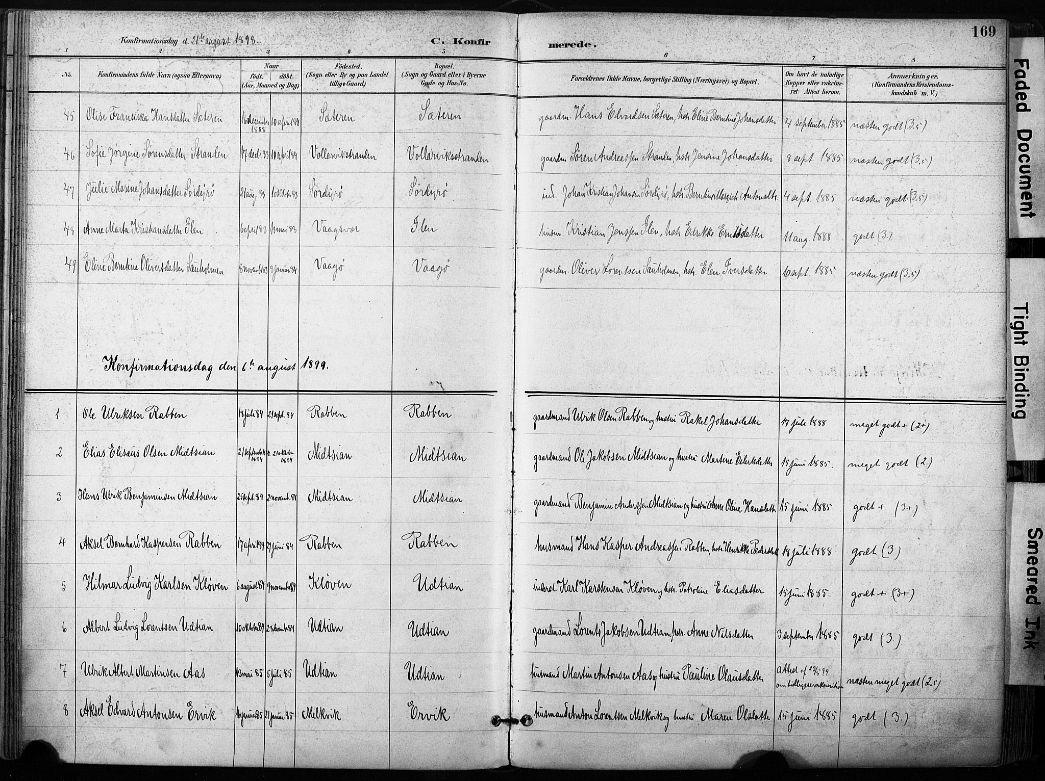 Ministerialprotokoller, klokkerbøker og fødselsregistre - Sør-Trøndelag, SAT/A-1456/640/L0579: Parish register (official) no. 640A04, 1889-1902, p. 169