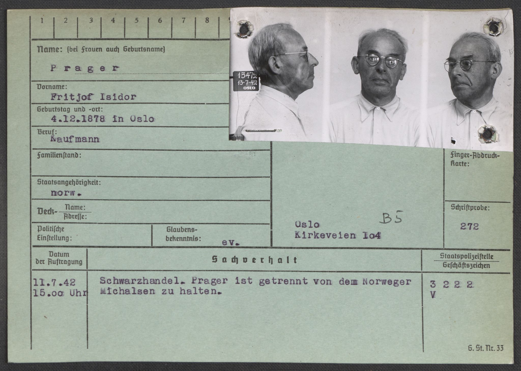 Befehlshaber der Sicherheitspolizei und des SD, RA/RAFA-5969/E/Ea/Eaa/L0008: Register over norske fanger i Møllergata 19: Oelze-Ru, 1940-1945, p. 934