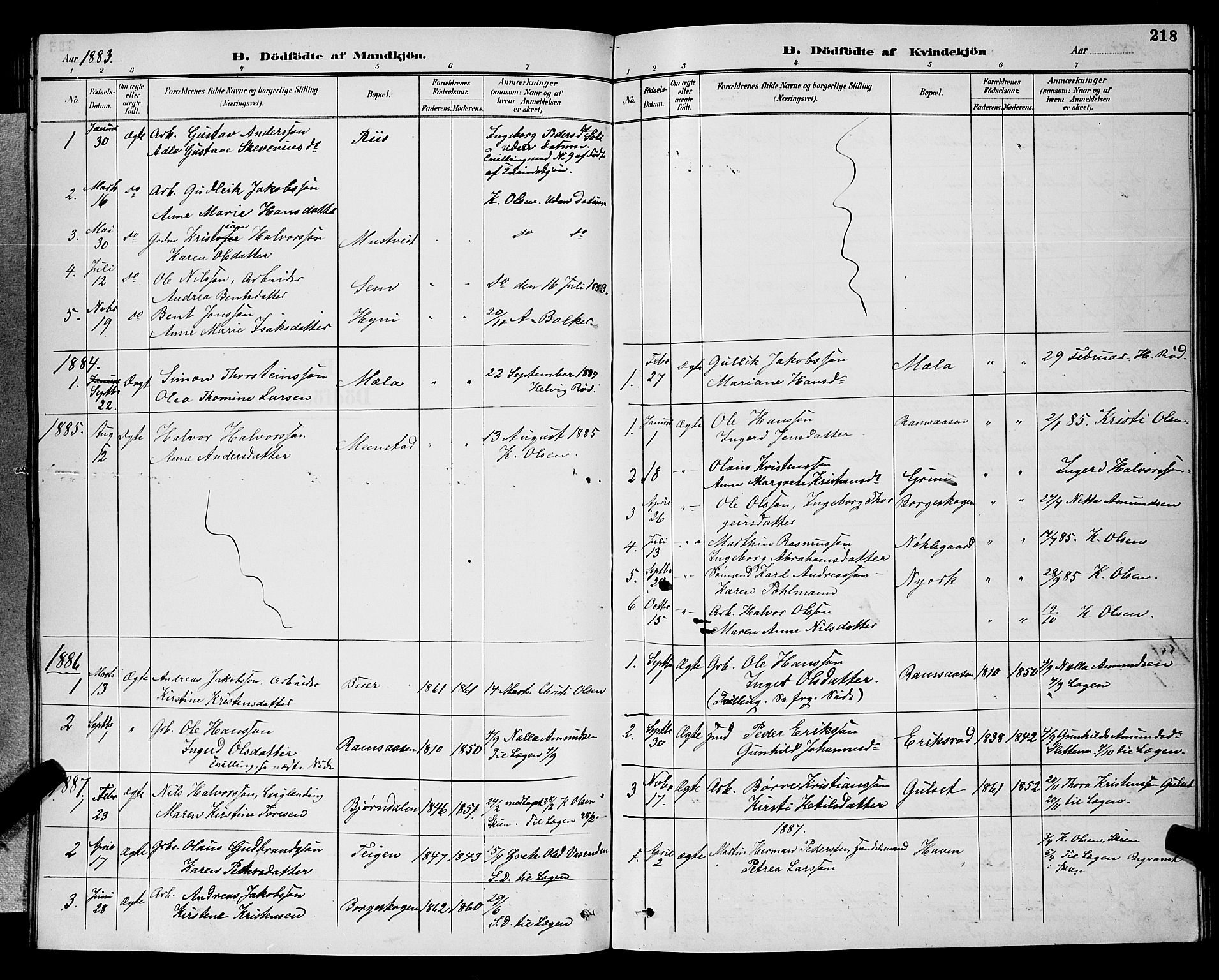 Gjerpen kirkebøker, SAKO/A-265/G/Ga/L0002: Parish register (copy) no. I 2, 1883-1900, p. 218