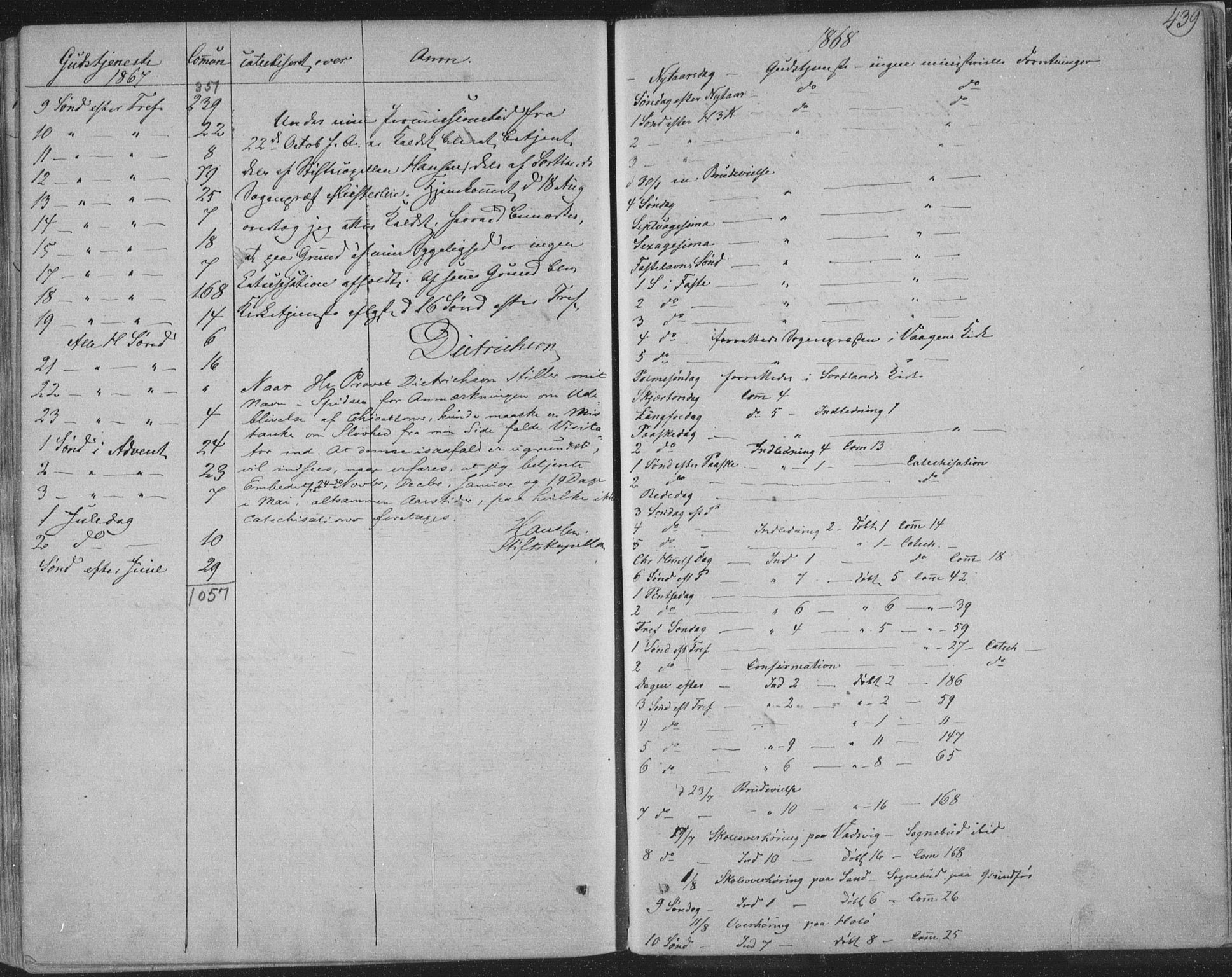 Ministerialprotokoller, klokkerbøker og fødselsregistre - Nordland, AV/SAT-A-1459/888/L1241: Parish register (official) no. 888A07, 1849-1869, p. 439