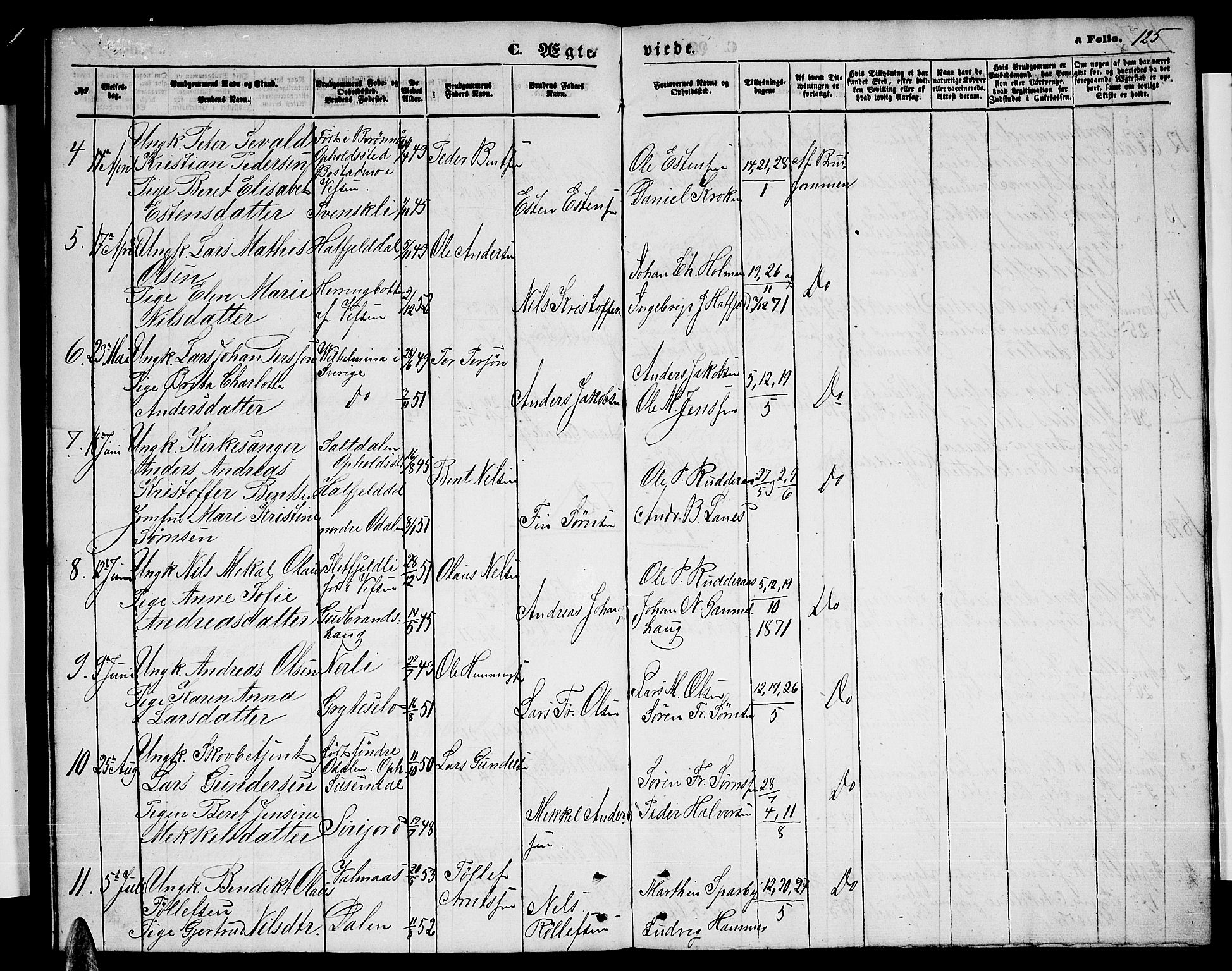 Ministerialprotokoller, klokkerbøker og fødselsregistre - Nordland, AV/SAT-A-1459/823/L0329: Parish register (copy) no. 823C01, 1865-1878, p. 125