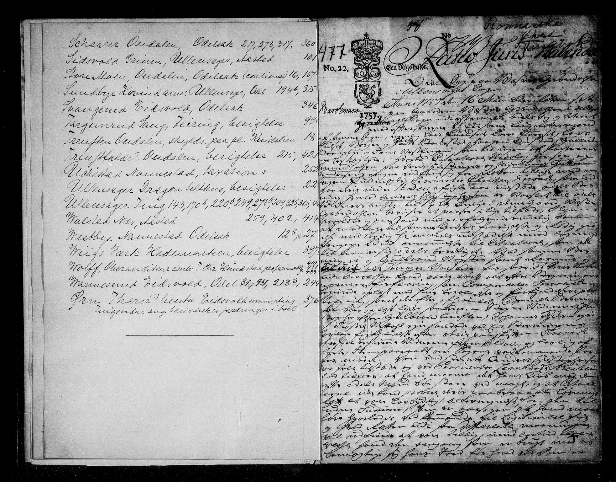 Øvre Romerike sorenskriveri, SAO/A-10649/F/Fb/L0058: Tingbok 58, 1757-1759, p. 1b-2a
