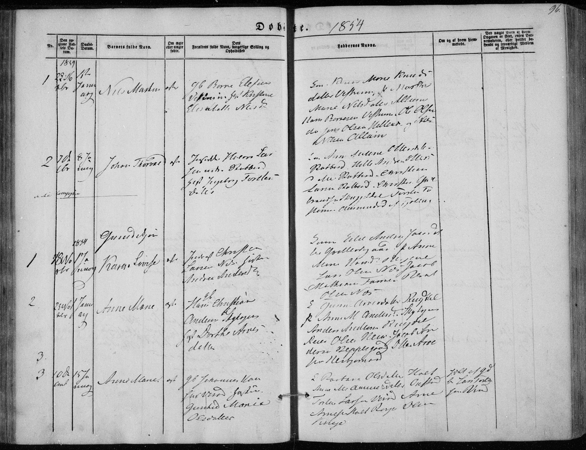 Hedrum kirkebøker, AV/SAKO-A-344/F/Fa/L0006: Parish register (official) no. I 6, 1849-1857, p. 96