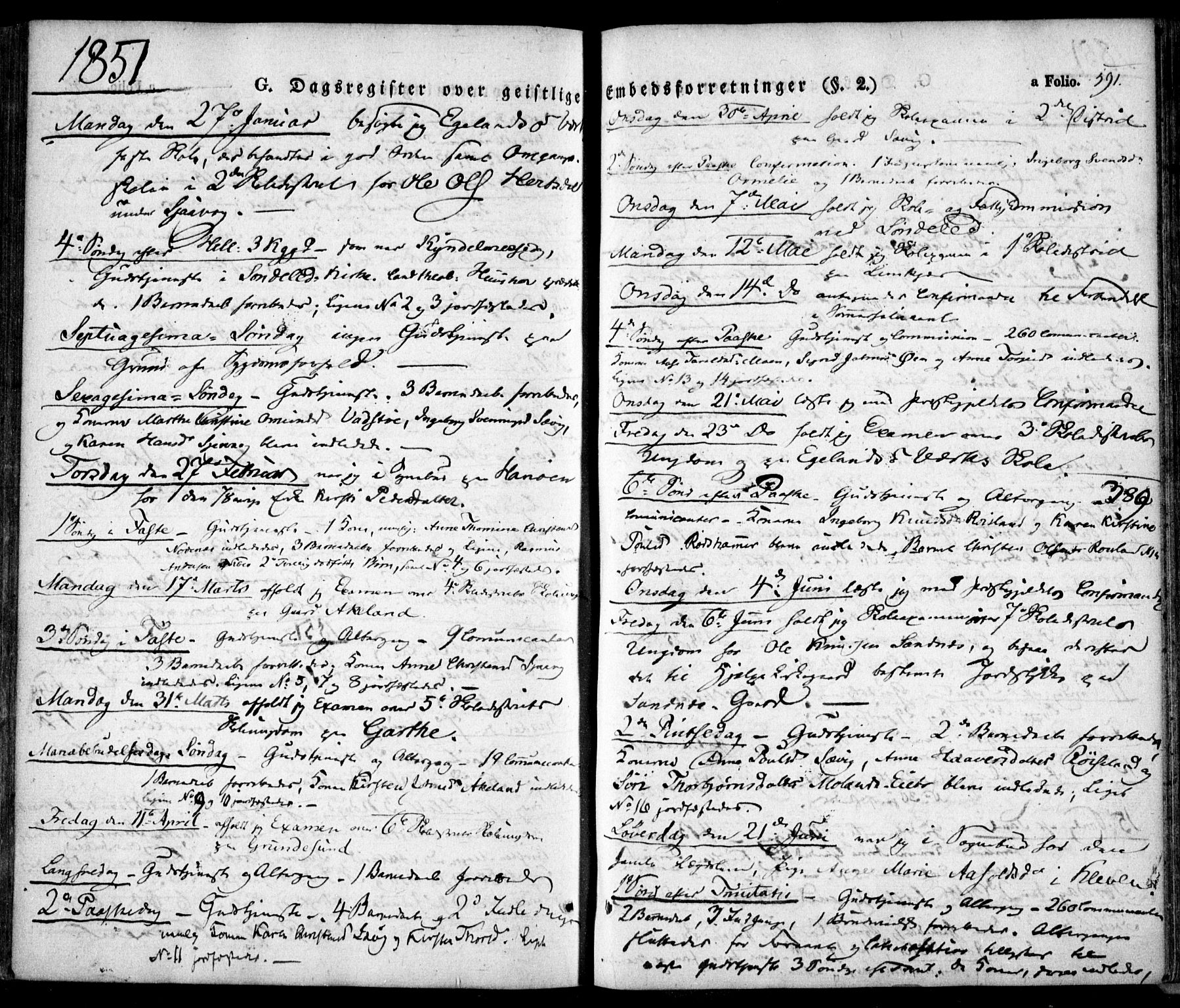 Søndeled sokneprestkontor, SAK/1111-0038/F/Fa/L0002: Parish register (official) no. A 2, 1839-1860, p. 591