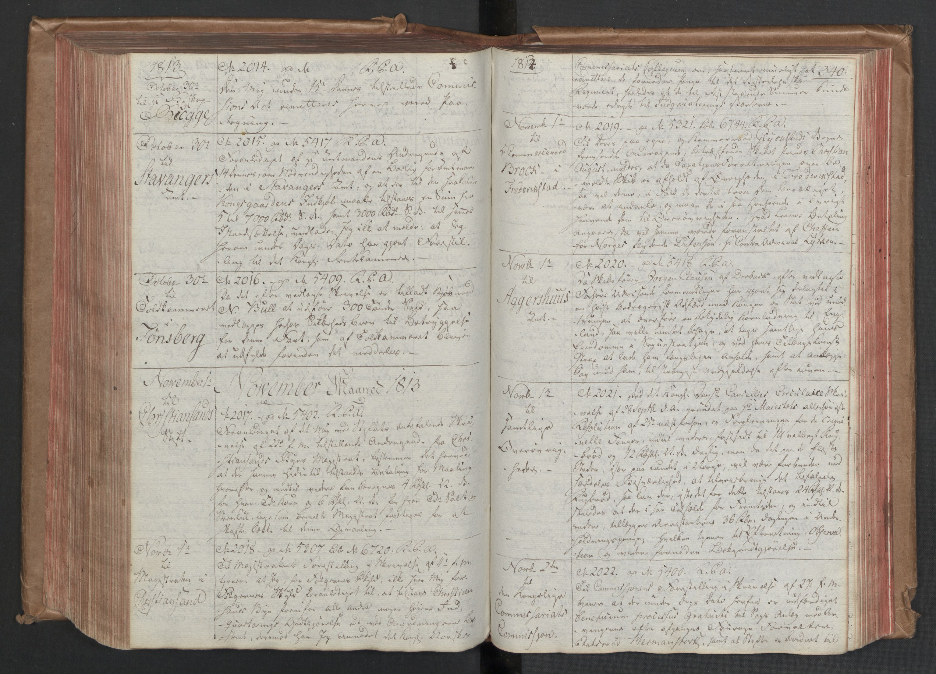 Stattholderembetet 1810-1814, 1. kontor (Kontor A), AV/RA-EA-2872/Bc/L0002: Korrespondanseprotokoll, 1812-1814, p. 339b-340a