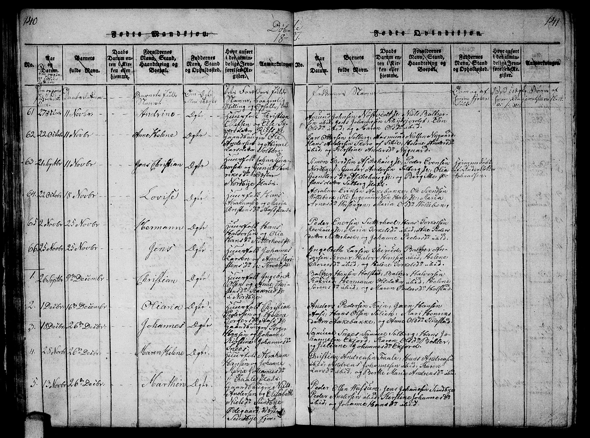 Ås prestekontor Kirkebøker, SAO/A-10894/G/Ga/L0002: Parish register (copy) no. I 2, 1820-1836, p. 140-141