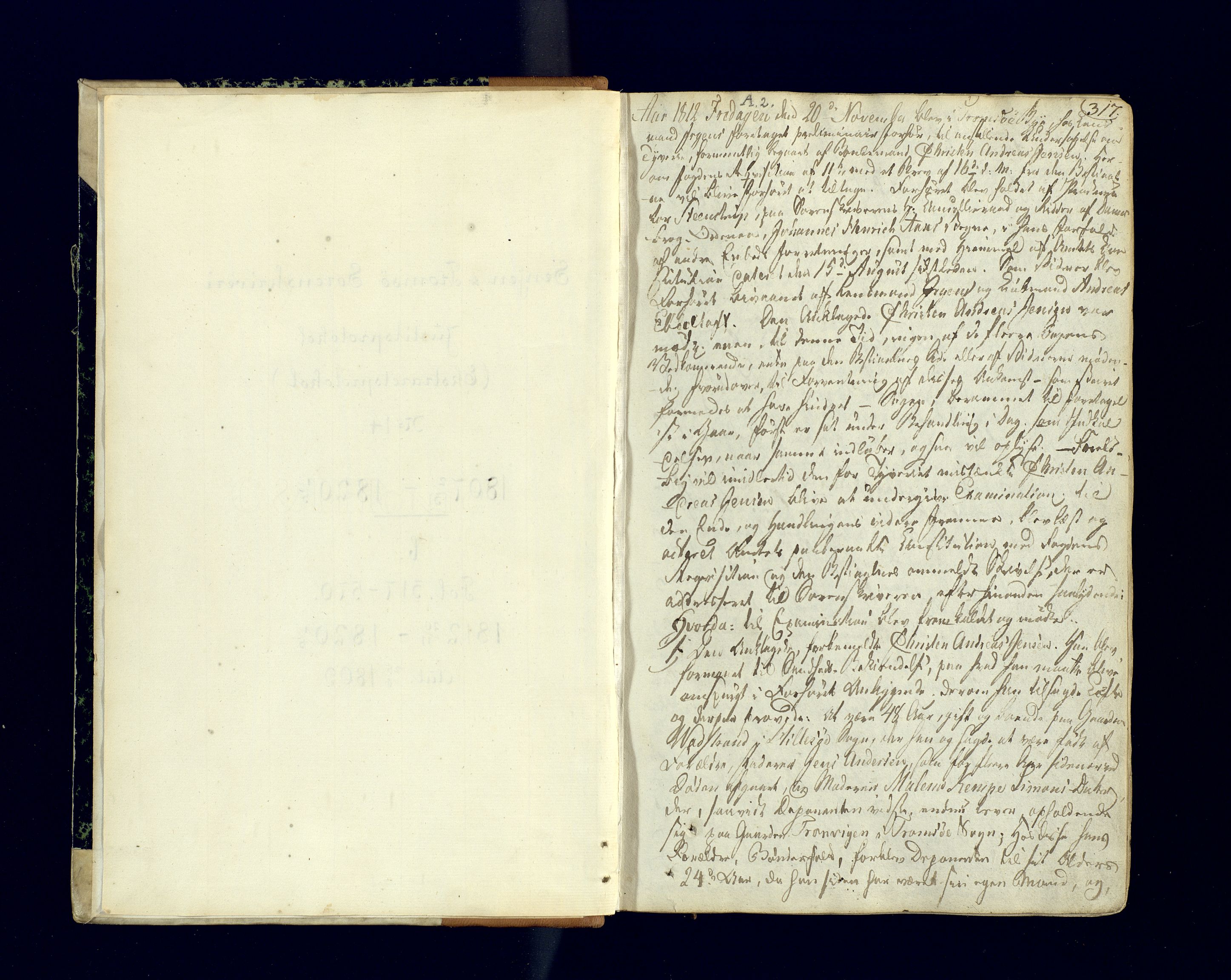 Senja og Tromsø sorenskriveri , AV/SATØ-SATØ-31/F/Fc/L0071: Ekstrarettsprotokoll, 1812-1820, p. 317