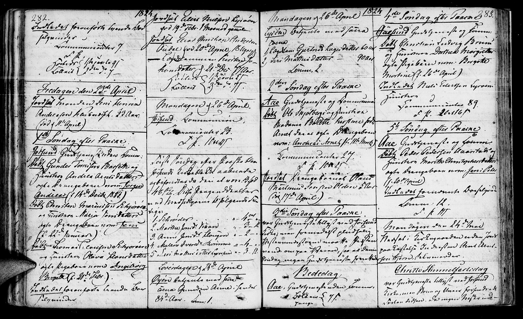 Ministerialprotokoller, klokkerbøker og fødselsregistre - Sør-Trøndelag, SAT/A-1456/655/L0674: Parish register (official) no. 655A03, 1802-1826, p. 282-283