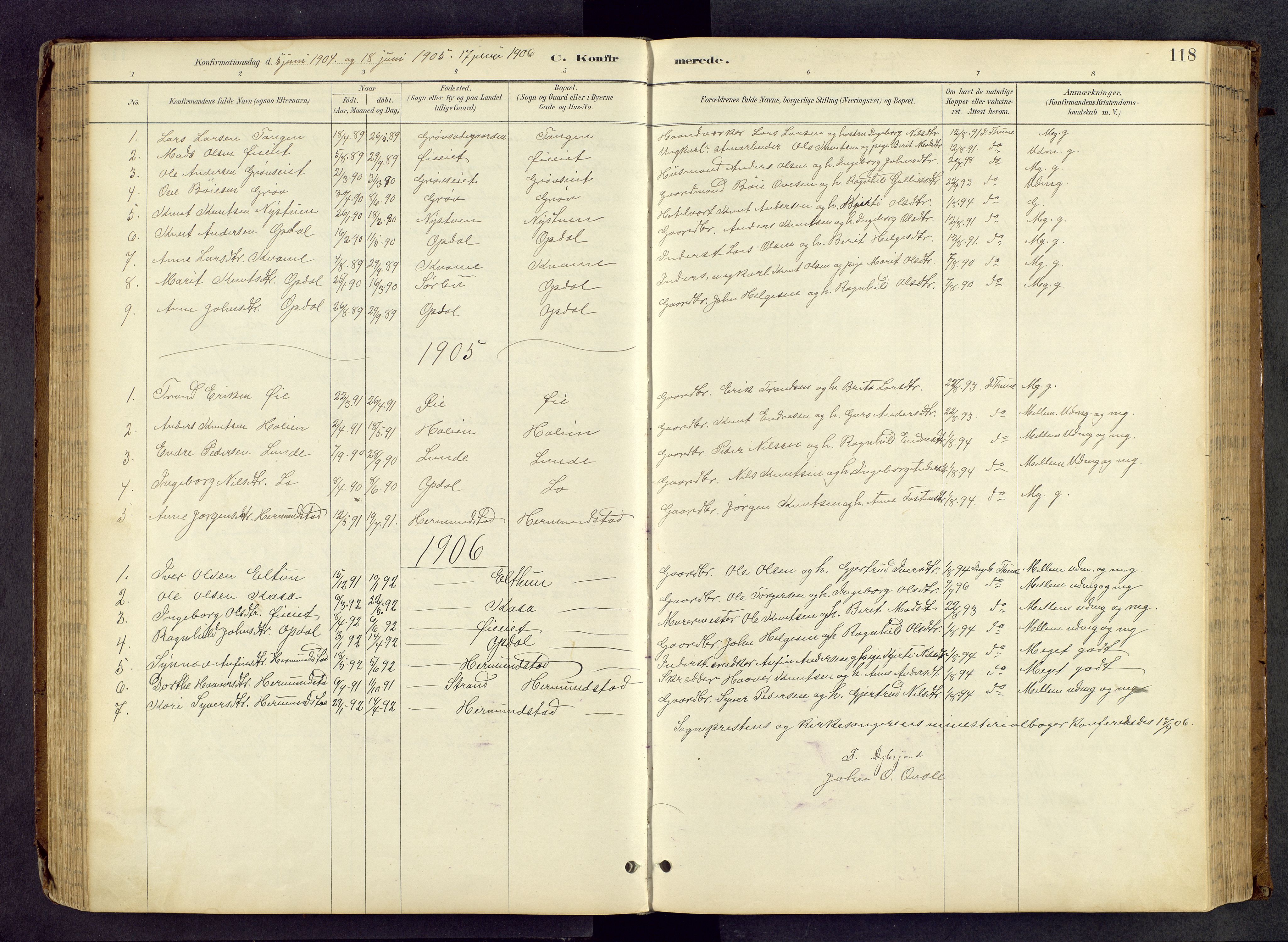 Vang prestekontor, Valdres, SAH/PREST-140/H/Hb/L0005: Parish register (copy) no. 5, 1889-1945, p. 118