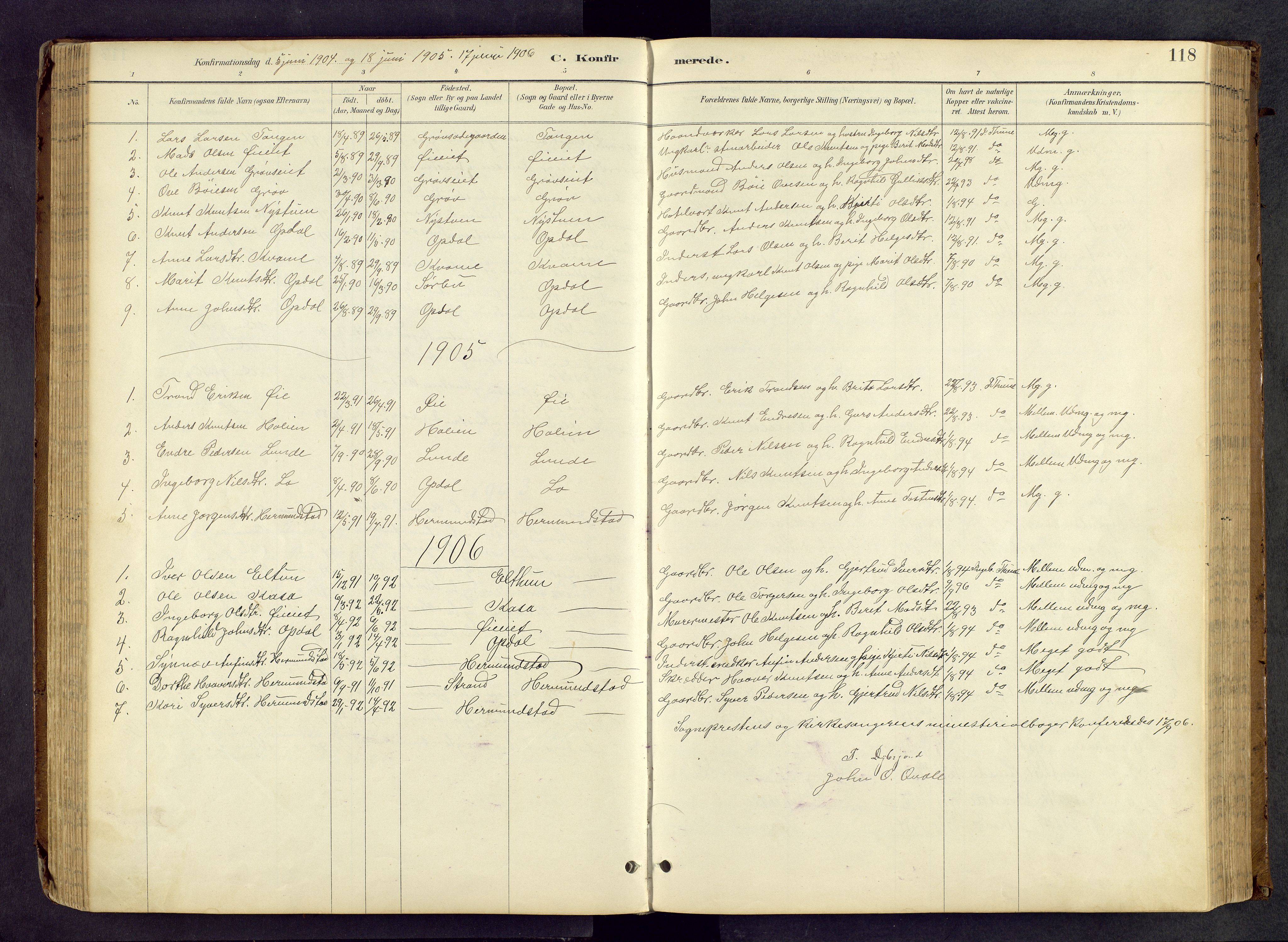 Vang prestekontor, Valdres, AV/SAH-PREST-140/H/Hb/L0005: Parish register (copy) no. 5, 1889-1945, p. 118