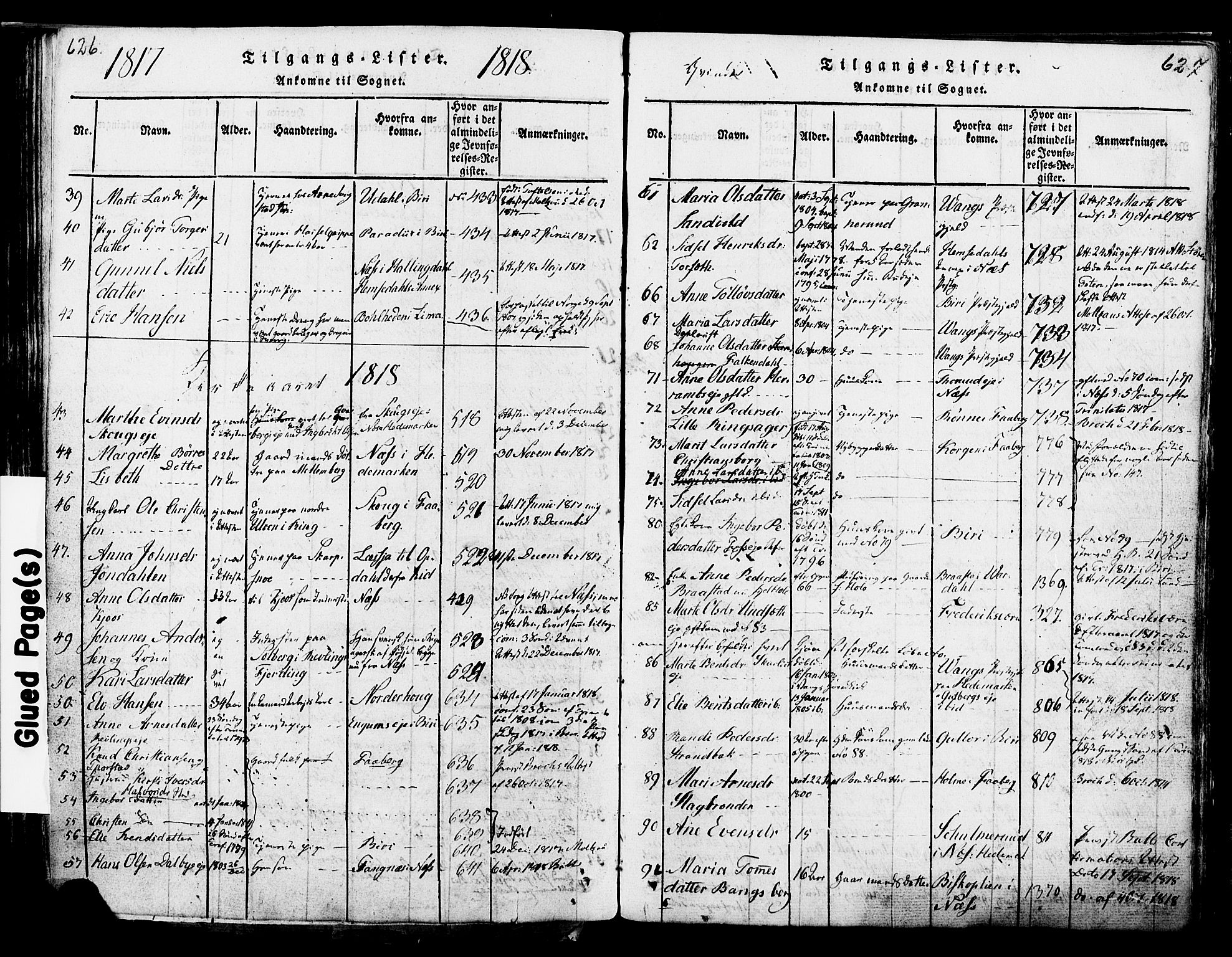 Ringsaker prestekontor, SAH/PREST-014/K/Ka/L0005: Parish register (official) no. 5, 1814-1826, p. 626-627