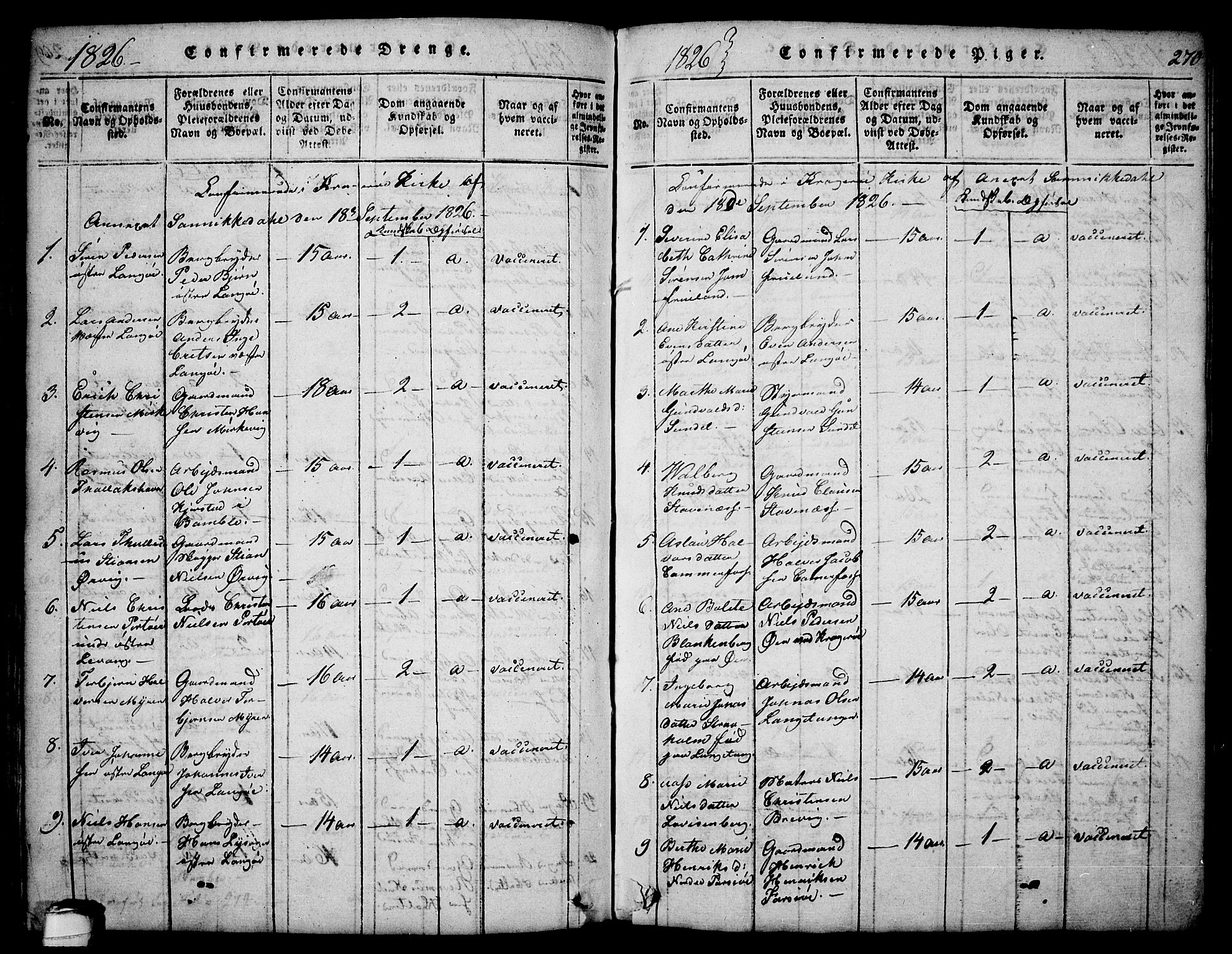 Sannidal kirkebøker, SAKO/A-296/F/Fa/L0004: Parish register (official) no. 4, 1814-1829, p. 270