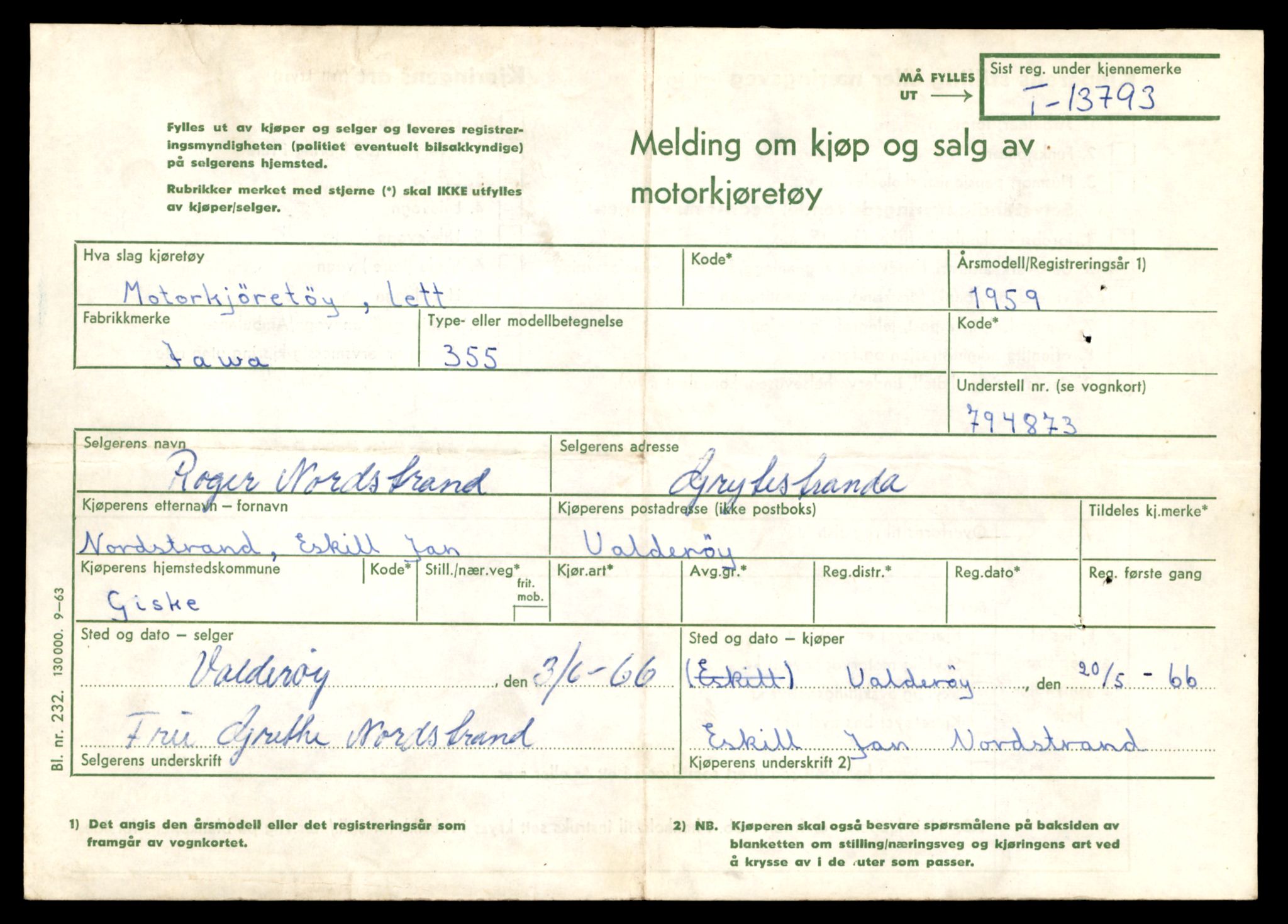 Møre og Romsdal vegkontor - Ålesund trafikkstasjon, AV/SAT-A-4099/F/Fe/L0041: Registreringskort for kjøretøy T 13710 - T 13905, 1927-1998, p. 1467