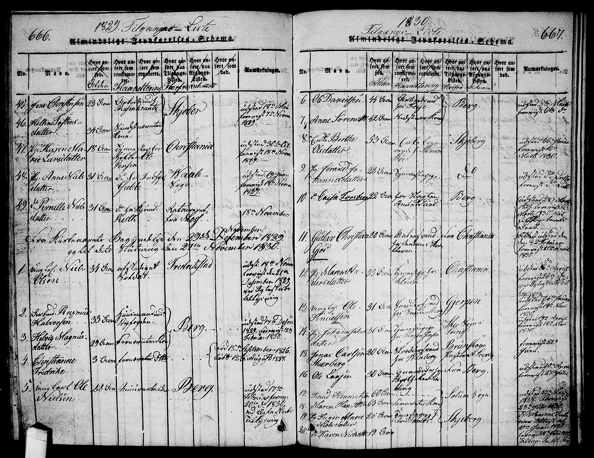 Halden prestekontor Kirkebøker, SAO/A-10909/G/Ga/L0001: Parish register (copy) no. 1, 1815-1833, p. 666-667