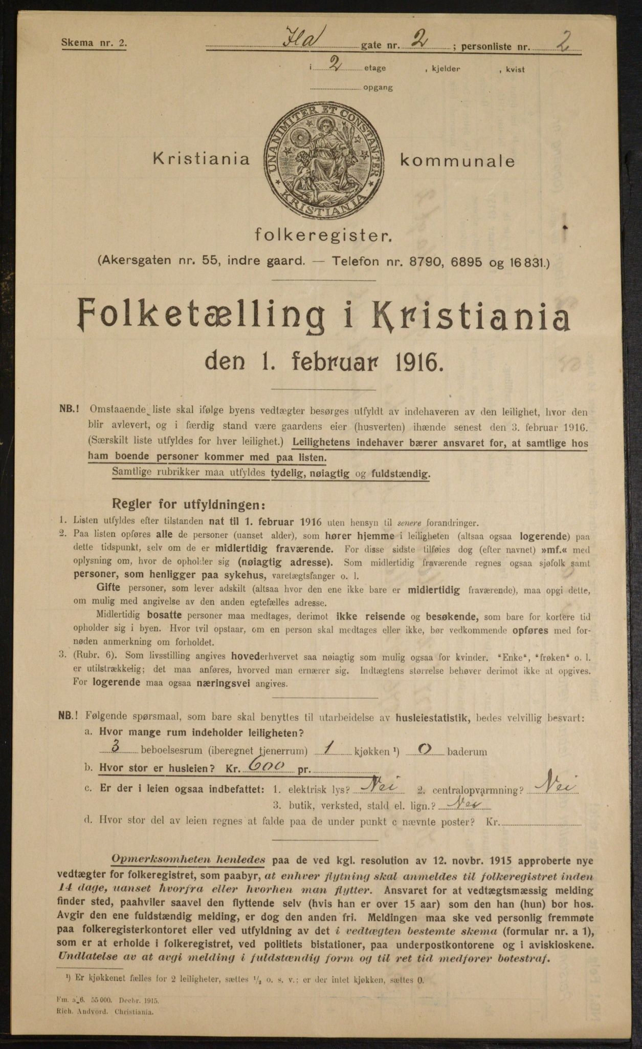 OBA, Municipal Census 1916 for Kristiania, 1916, p. 44112