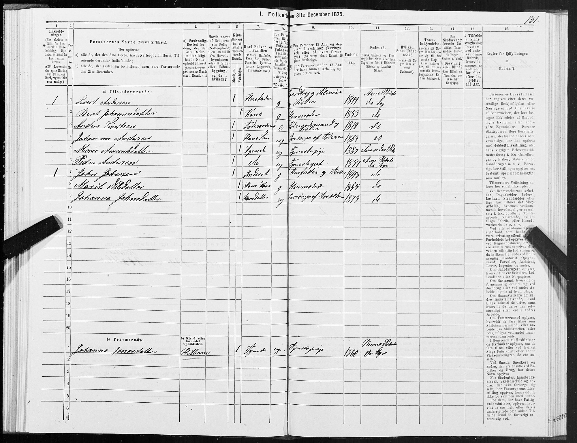 SAT, 1875 census for 1569P Aure, 1875, p. 5131