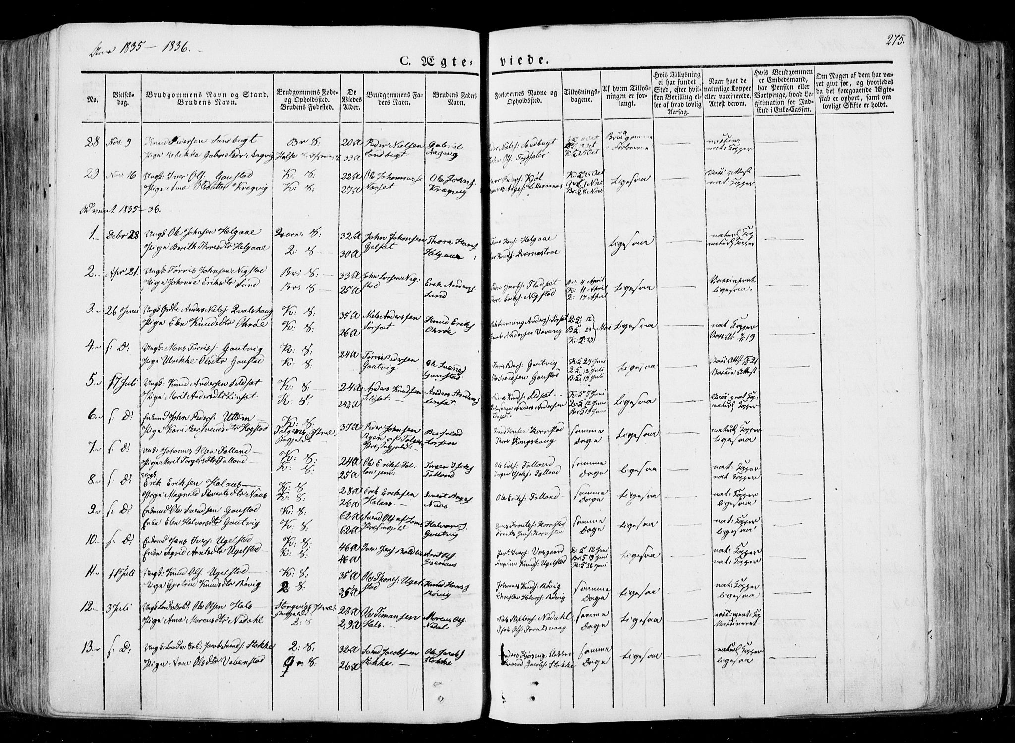 Ministerialprotokoller, klokkerbøker og fødselsregistre - Møre og Romsdal, SAT/A-1454/568/L0803: Parish register (official) no. 568A10, 1830-1853, p. 275