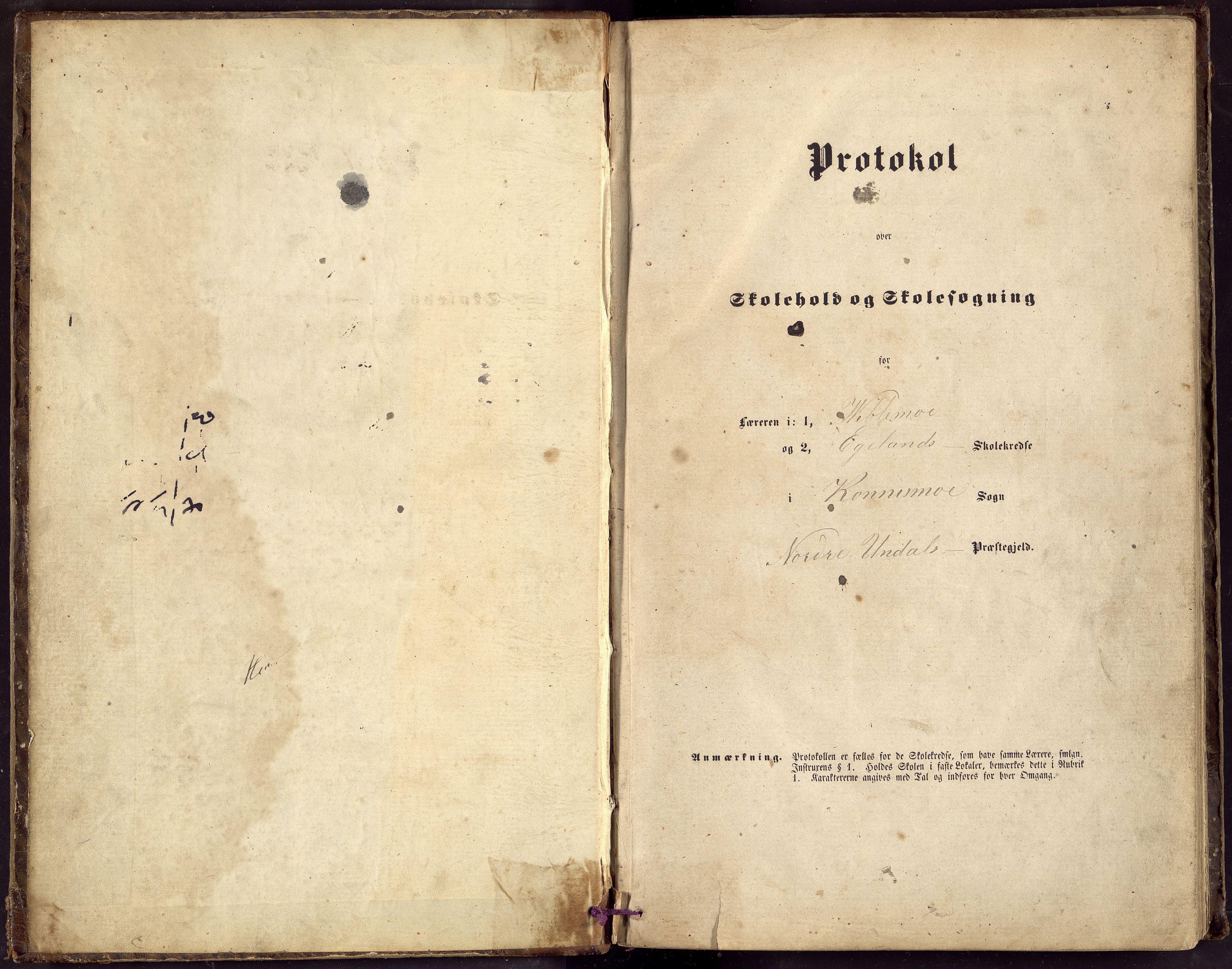 Nord-Audnedal kommune - Viblemo Skole, ARKSOR/1027NA550/H/L0001: Skoleprotokoll (d), 1863-1880