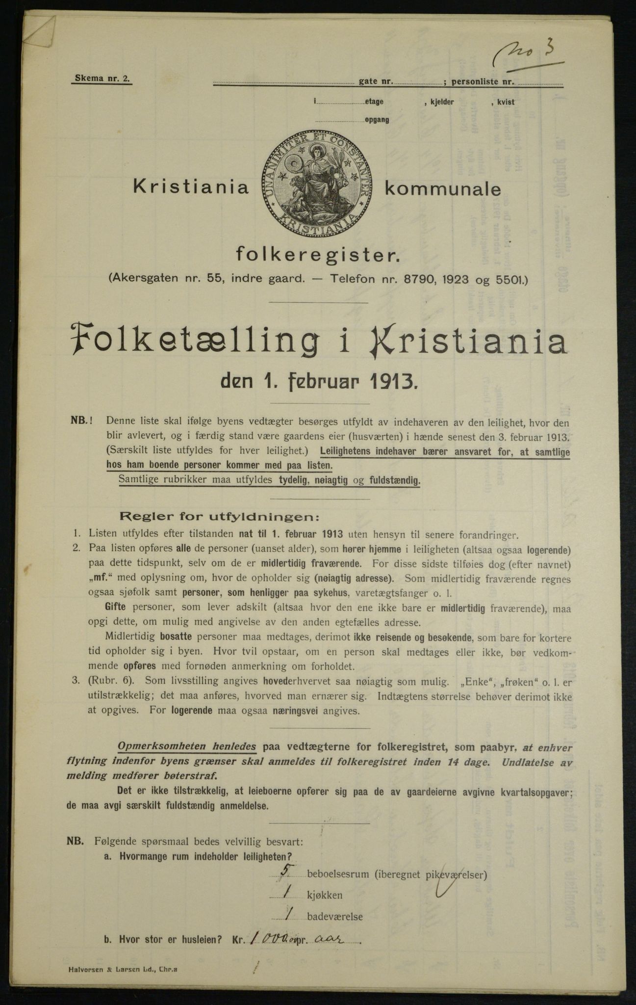 OBA, Municipal Census 1913 for Kristiania, 1913, p. 10177