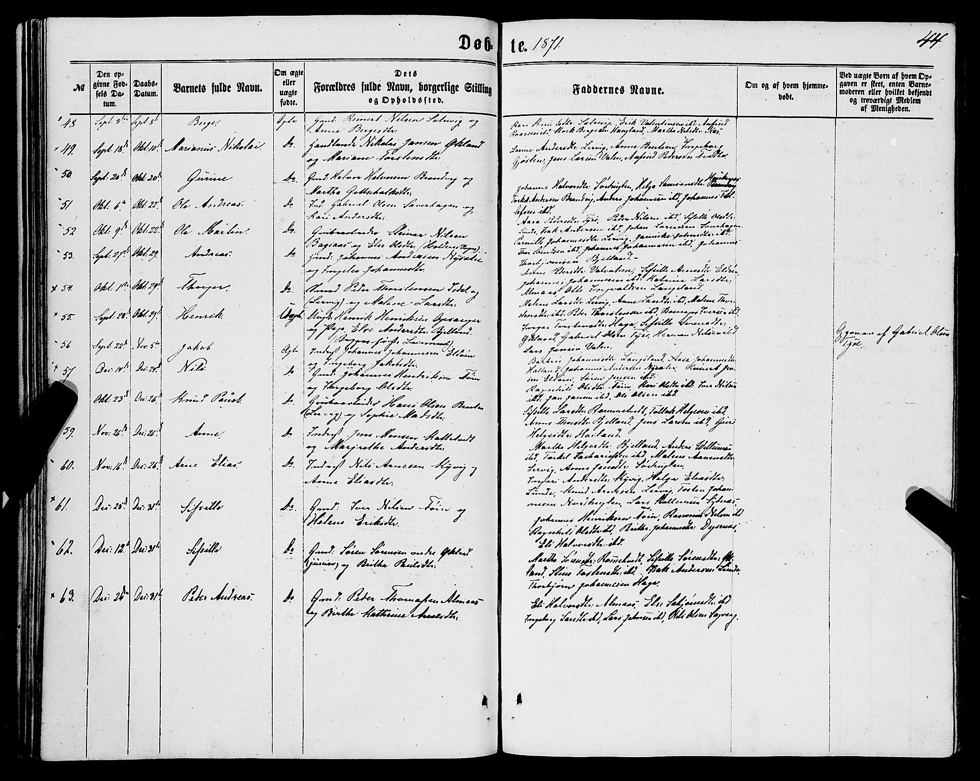 Stord sokneprestembete, AV/SAB-A-78201/H/Haa: Parish register (official) no. B 1, 1862-1877, p. 44