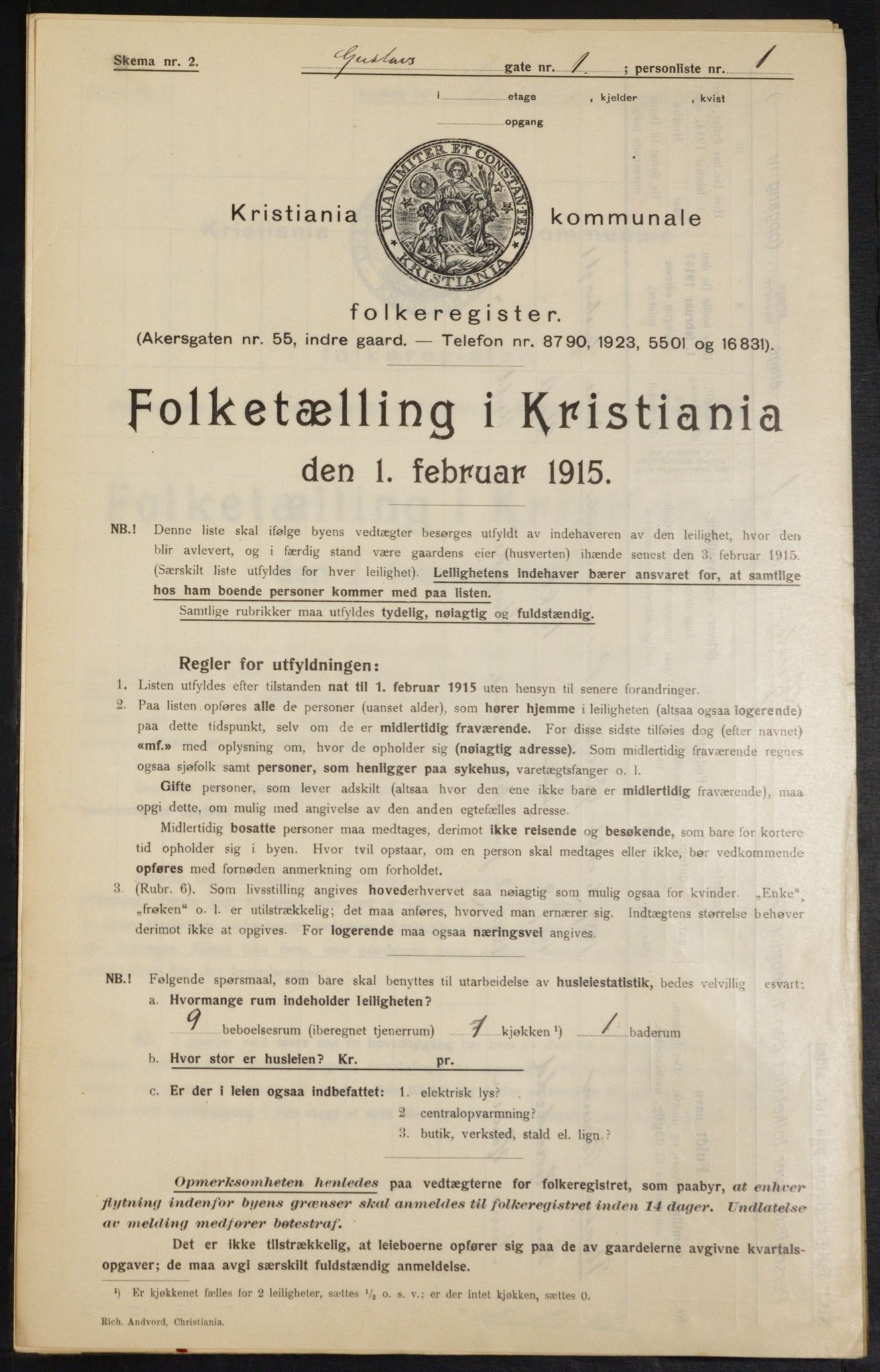 OBA, Municipal Census 1915 for Kristiania, 1915, p. 32036