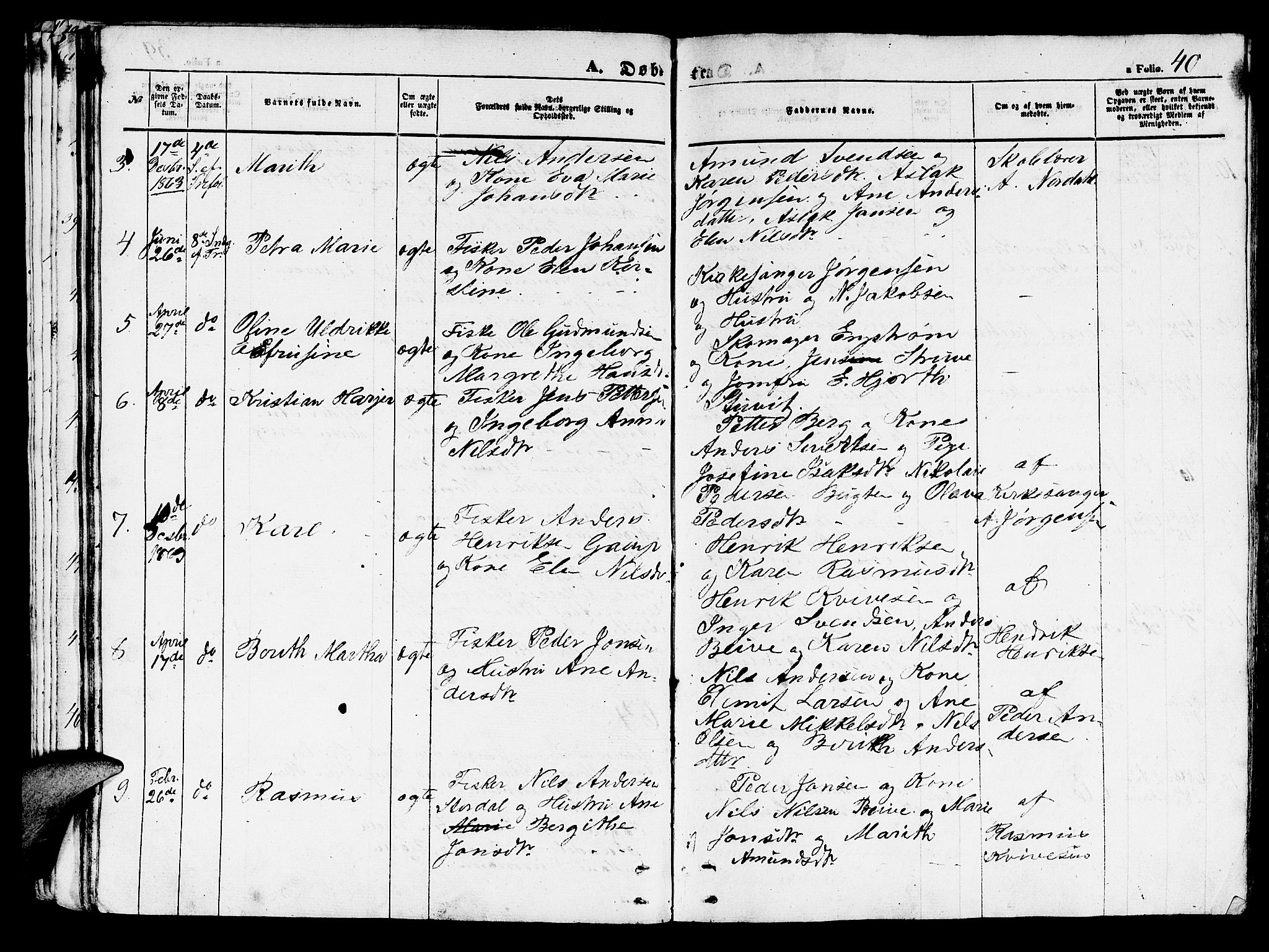 Loppa sokneprestkontor, SATØ/S-1339/H/Hb/L0002klokker: Parish register (copy) no. 2, 1850-1880, p. 40