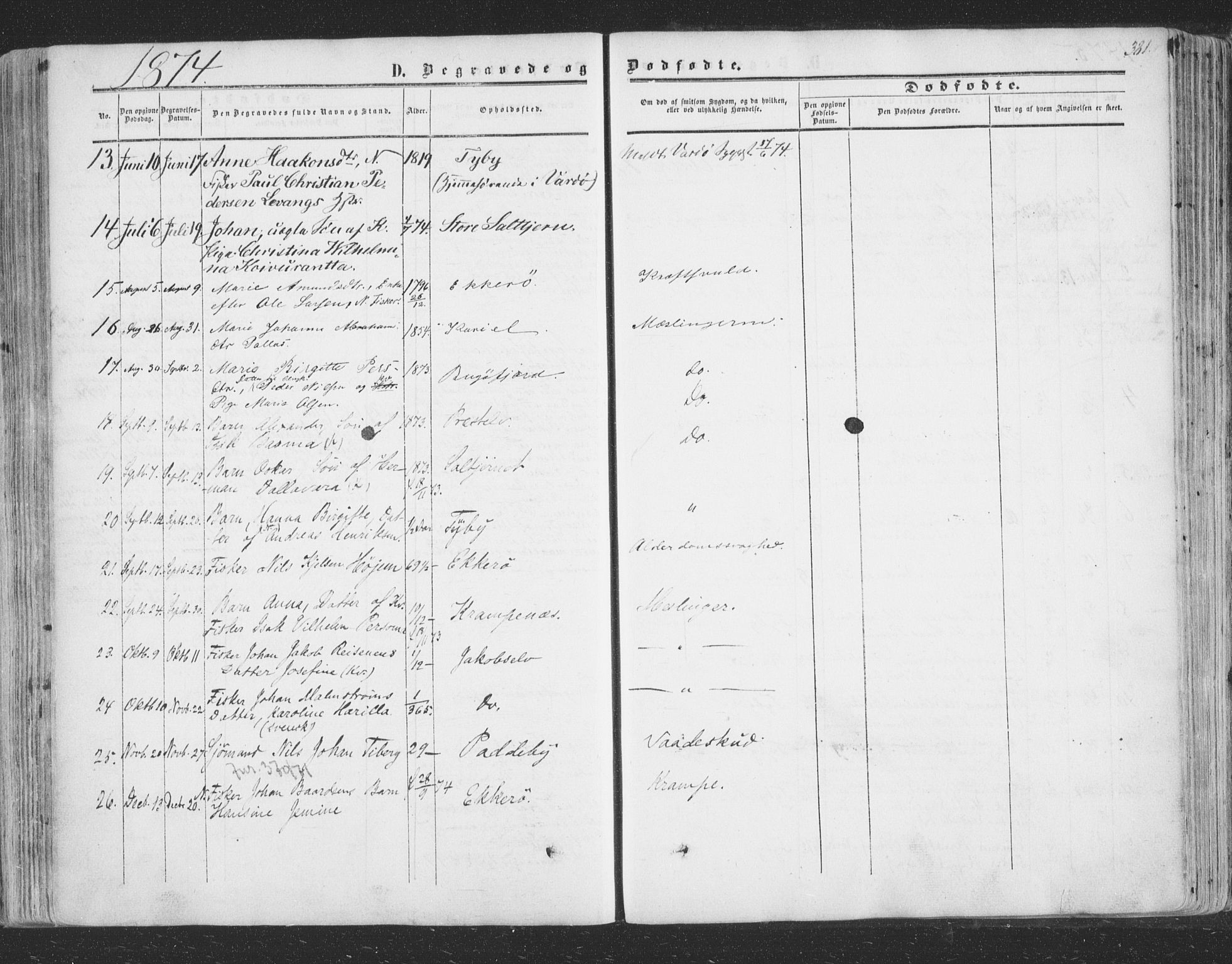 Vadsø sokneprestkontor, SATØ/S-1325/H/Ha/L0004kirke: Parish register (official) no. 4, 1854-1880, p. 381