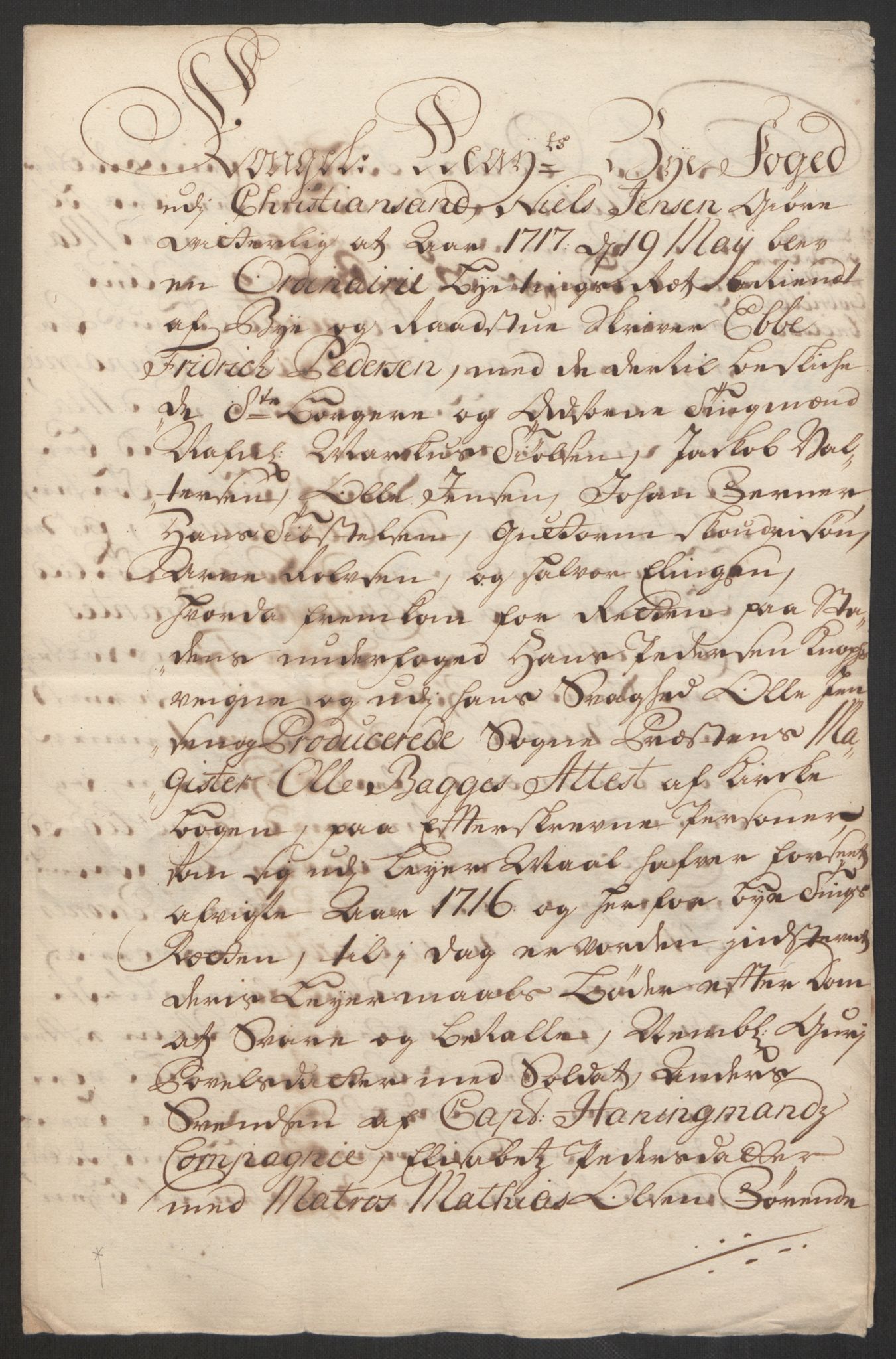 Rentekammeret inntil 1814, Reviderte regnskaper, Byregnskaper, AV/RA-EA-4066/R/Rm/L0285: [M18] Sikt og sakefall, 1681-1718, p. 525