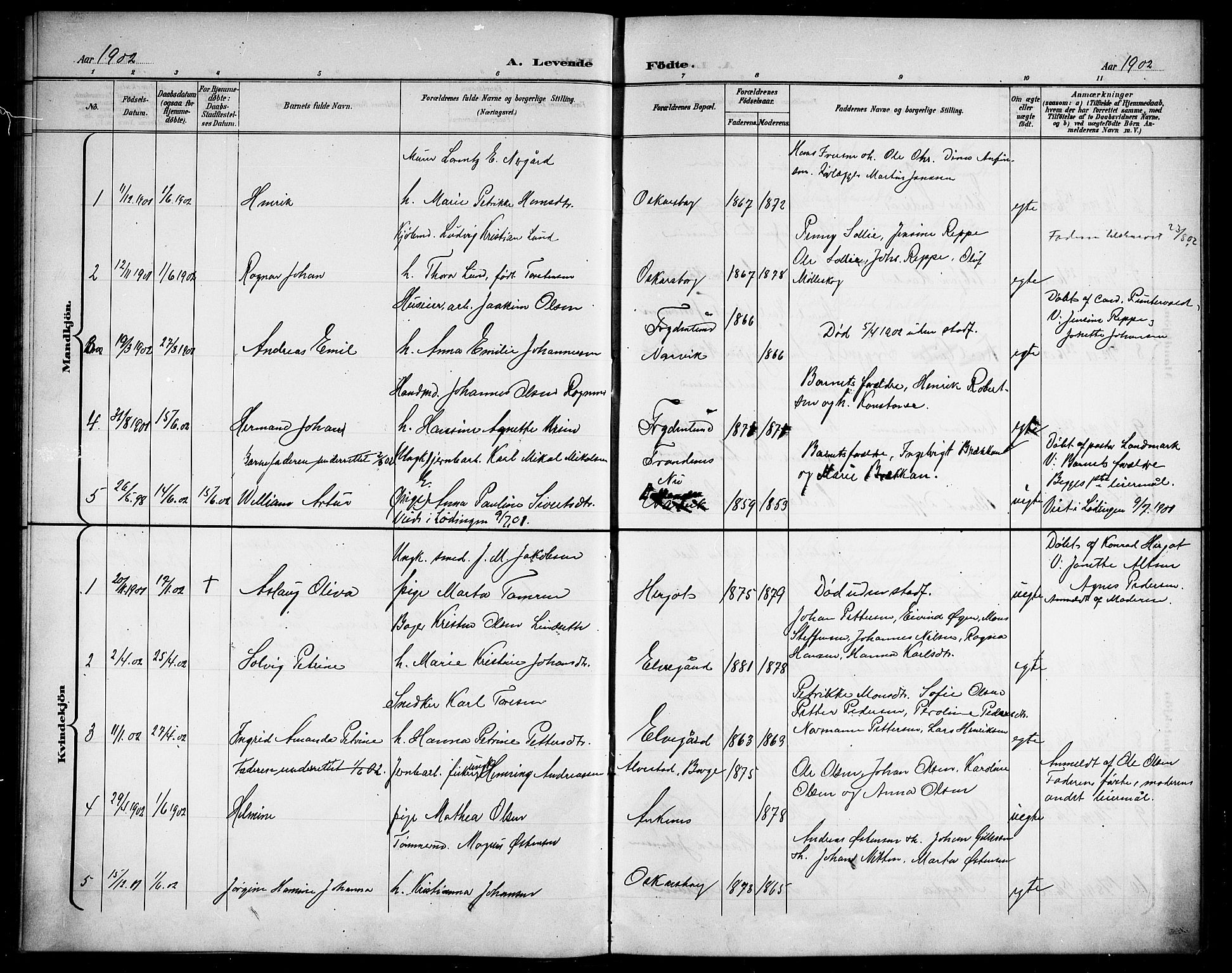 Ministerialprotokoller, klokkerbøker og fødselsregistre - Nordland, AV/SAT-A-1459/866/L0953: Parish register (copy) no. 866C02, 1900-1905