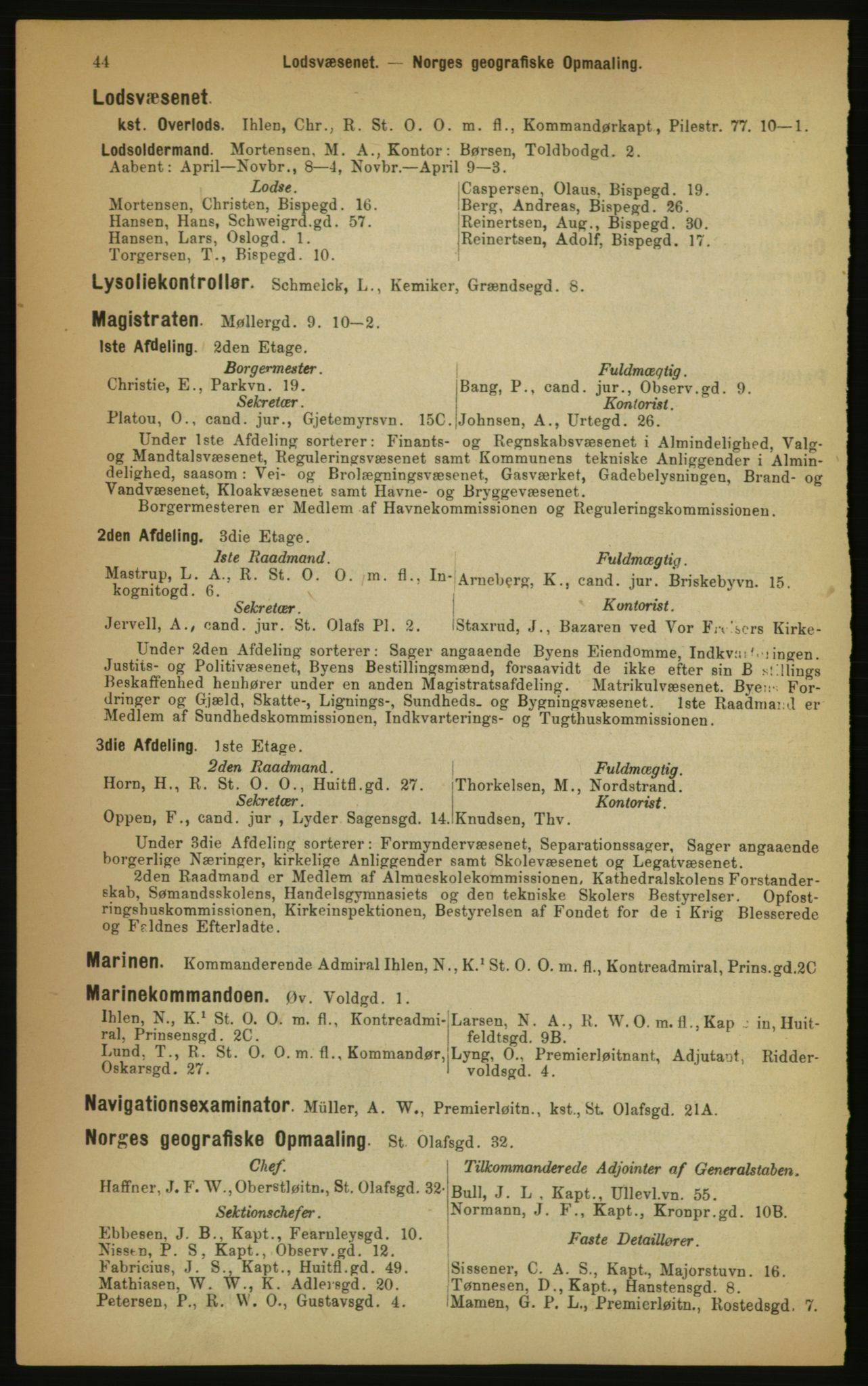 Kristiania/Oslo adressebok, PUBL/-, 1891, p. 44