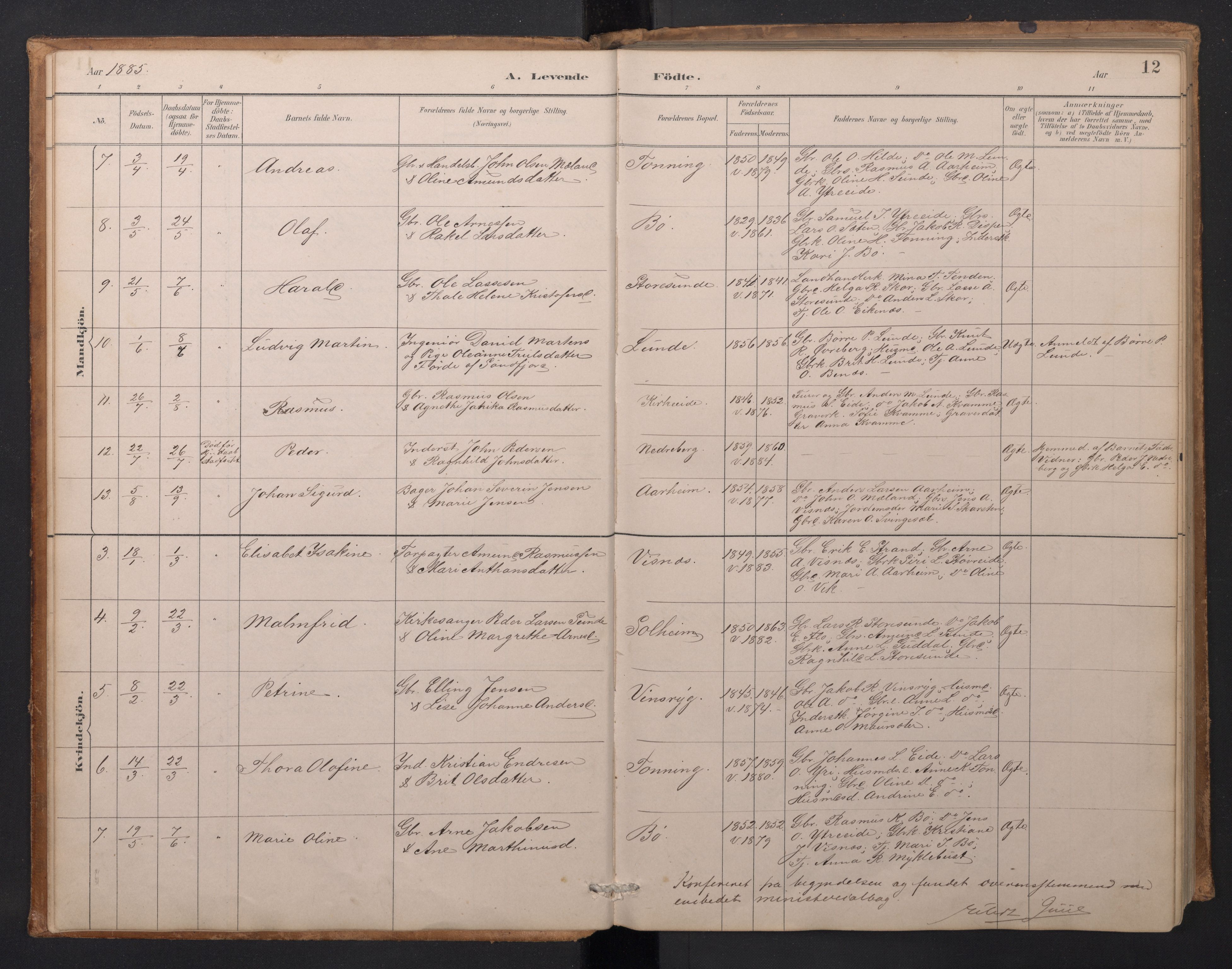 Stryn Sokneprestembete, AV/SAB-A-82501: Parish register (copy) no. A 2, 1883-1905, p. 11b-12a