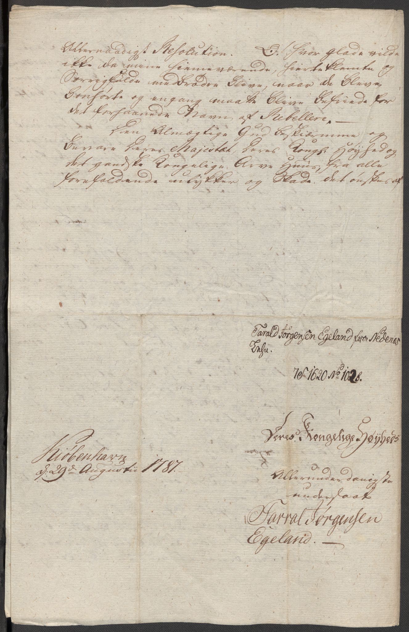 Danske Kanselli, Skapsaker, AV/RA-EA-4061/F/L0102: Skap 16, pakke 7 VIII, 1787-1800, p. 123