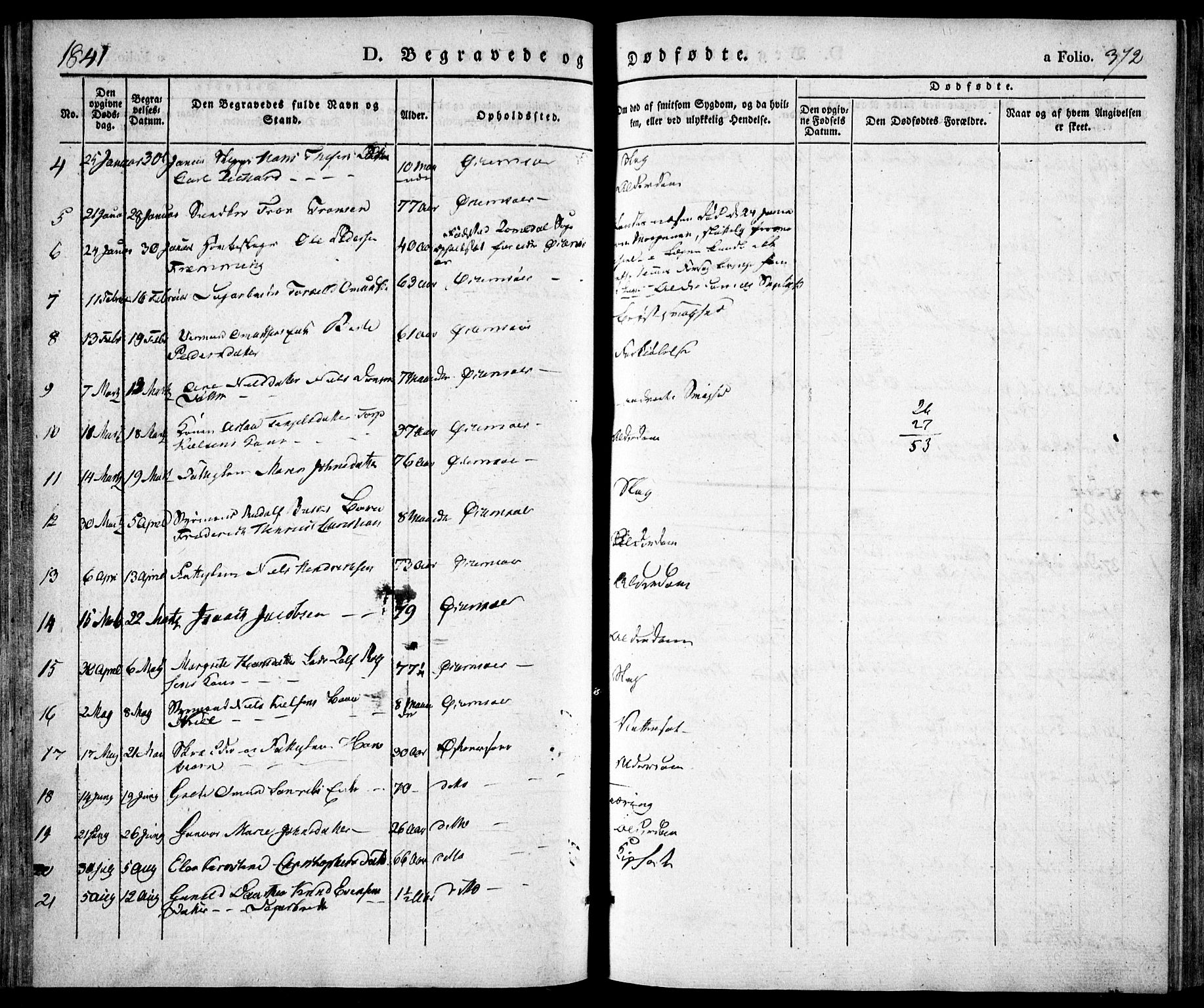 Risør sokneprestkontor, SAK/1111-0035/F/Fa/L0003: Parish register (official) no. A 3, 1838-1864, p. 372