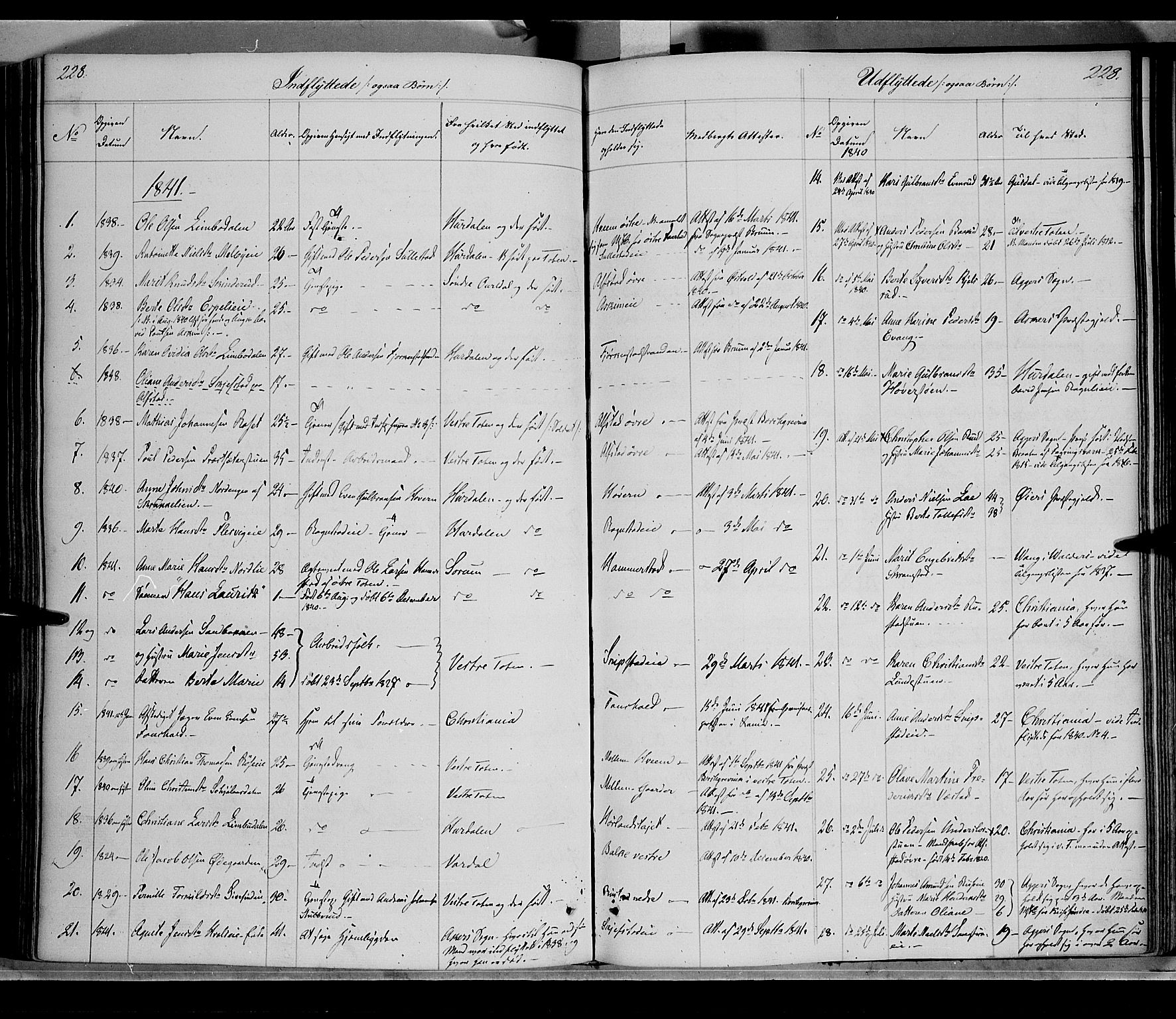 Østre Toten prestekontor, SAH/PREST-104/H/Ha/Haa/L0002: Parish register (official) no. 2, 1840-1847, p. 228