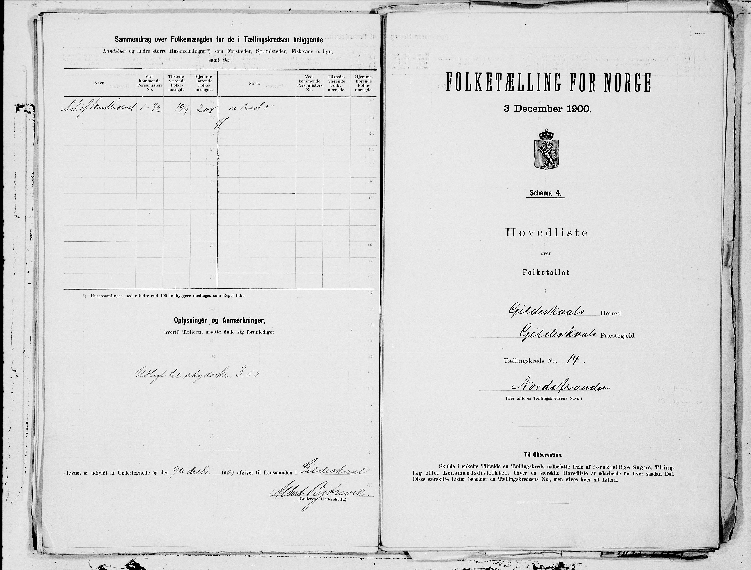 SAT, 1900 census for Gildeskål, 1900, p. 28
