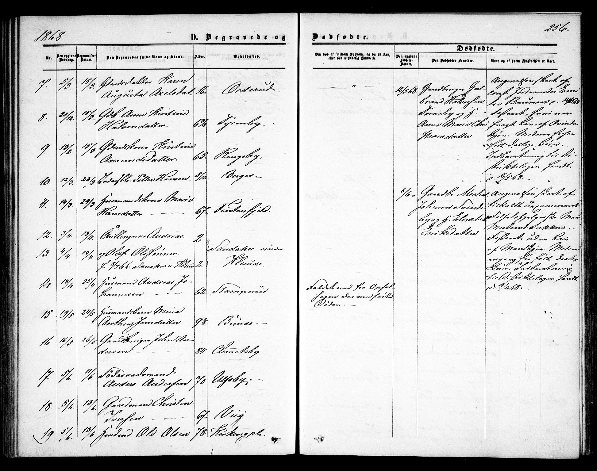 Rødenes prestekontor Kirkebøker, AV/SAO-A-2005/F/Fa/L0007: Parish register (official) no. I 7, 1860-1869, p. 256