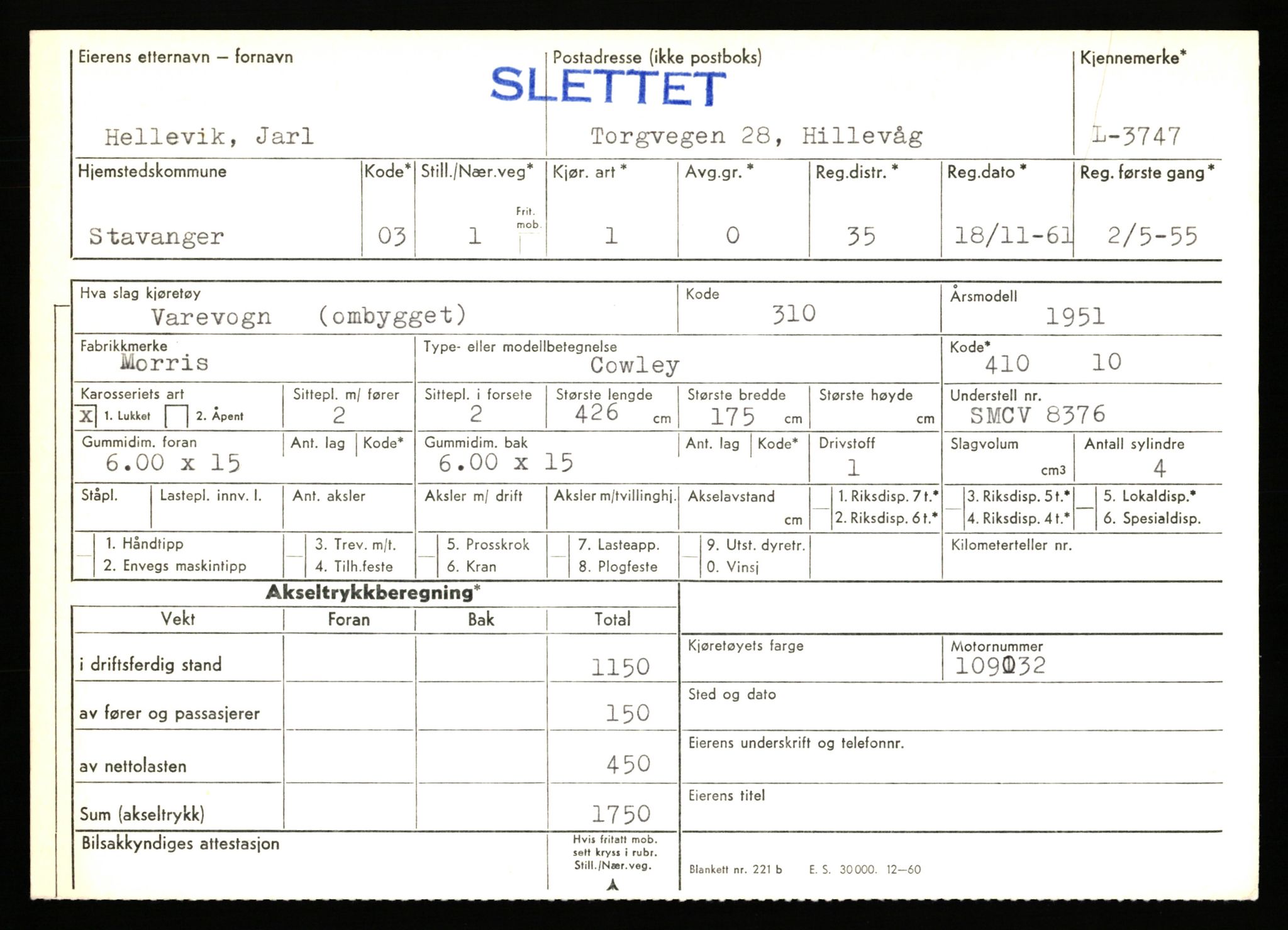 Stavanger trafikkstasjon, AV/SAST-A-101942/0/F/L0011: L-3700 - L-4199, 1930-1971, p. 333