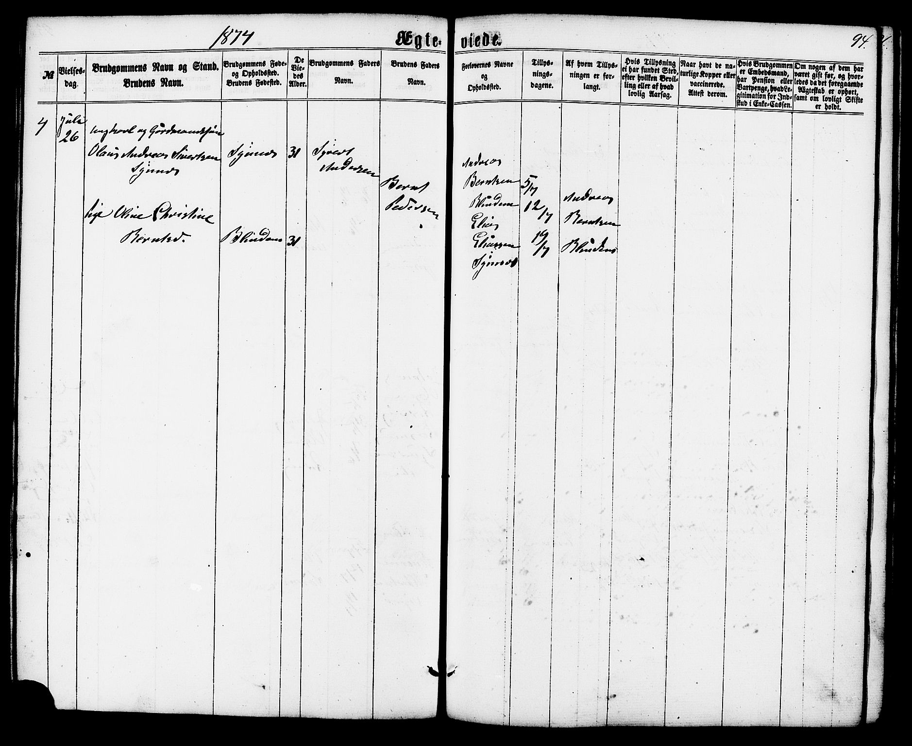 Ministerialprotokoller, klokkerbøker og fødselsregistre - Møre og Romsdal, AV/SAT-A-1454/537/L0518: Parish register (official) no. 537A02, 1862-1876, p. 94