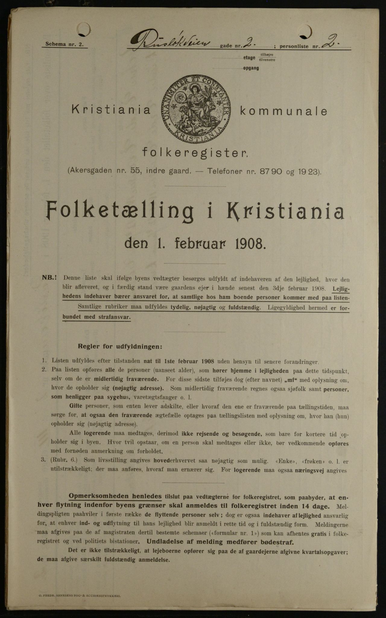 OBA, Municipal Census 1908 for Kristiania, 1908, p. 76199