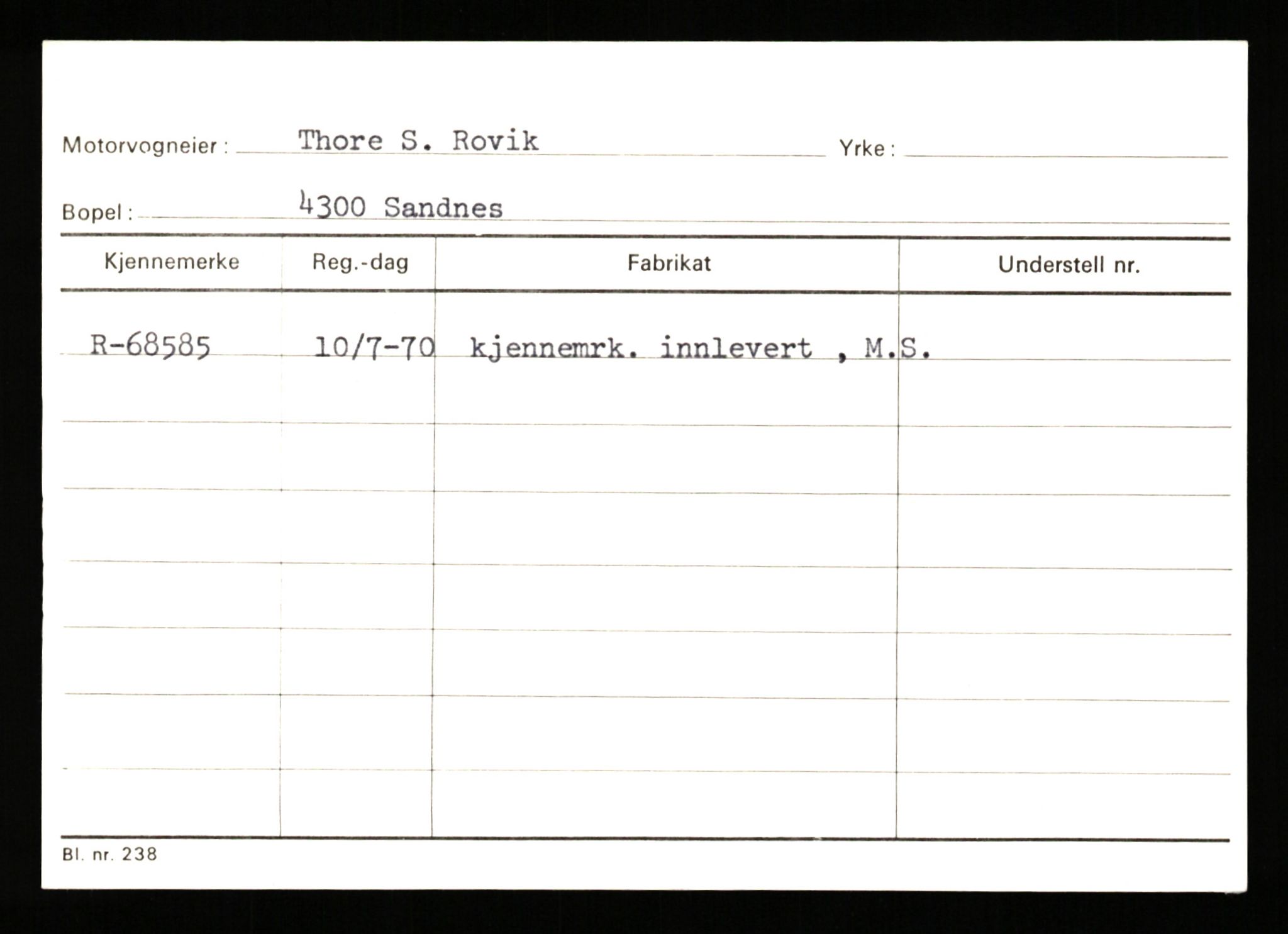 Stavanger trafikkstasjon, SAST/A-101942/0/G/L0008: Registreringsnummer: 67519 - 84533, 1930-1971, p. 107