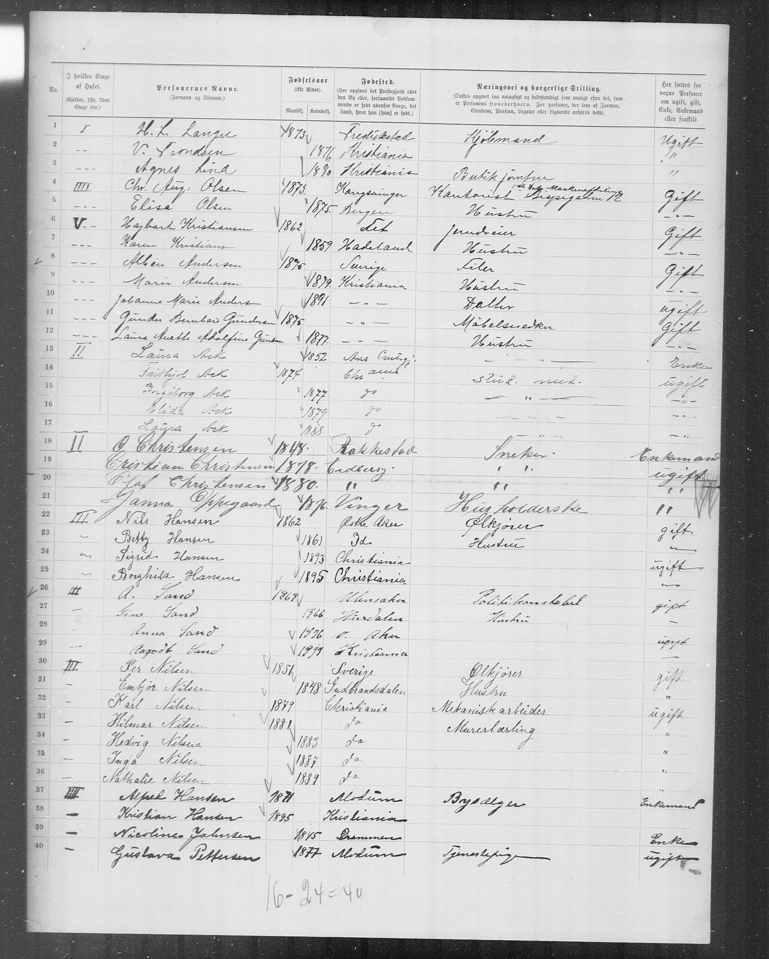 OBA, Municipal Census 1899 for Kristiania, 1899, p. 9544