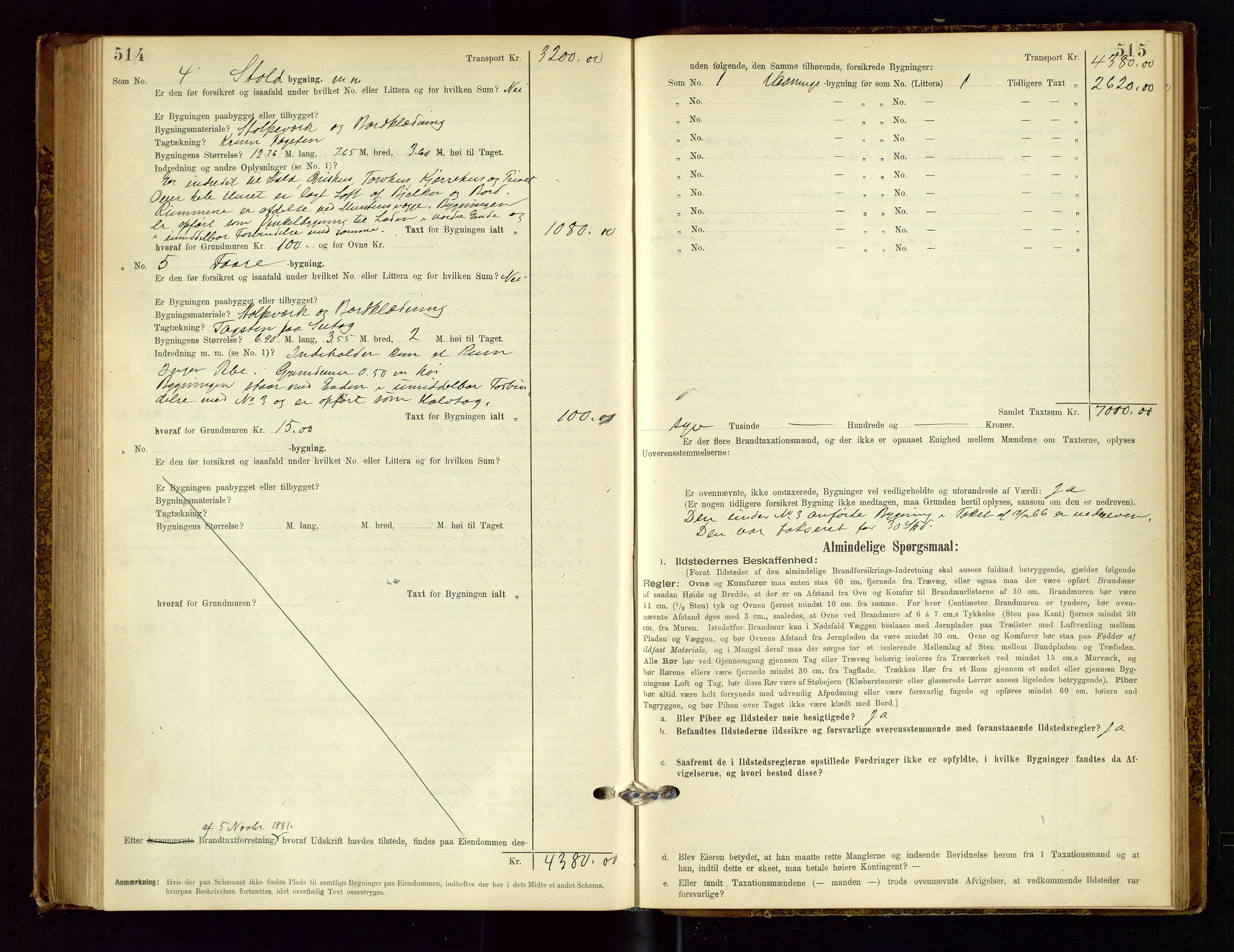 Time lensmannskontor, SAST/A-100420/Gob/L0001: Branntakstprotokoll, 1896-1914, p. 514-515