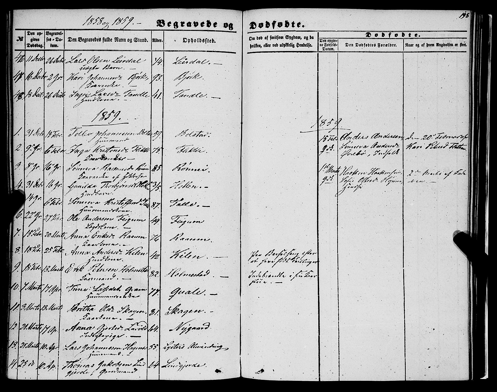 Luster sokneprestembete, AV/SAB-A-81101/H/Haa/Haaa/L0007: Parish register (official) no. A 7, 1849-1859, p. 198